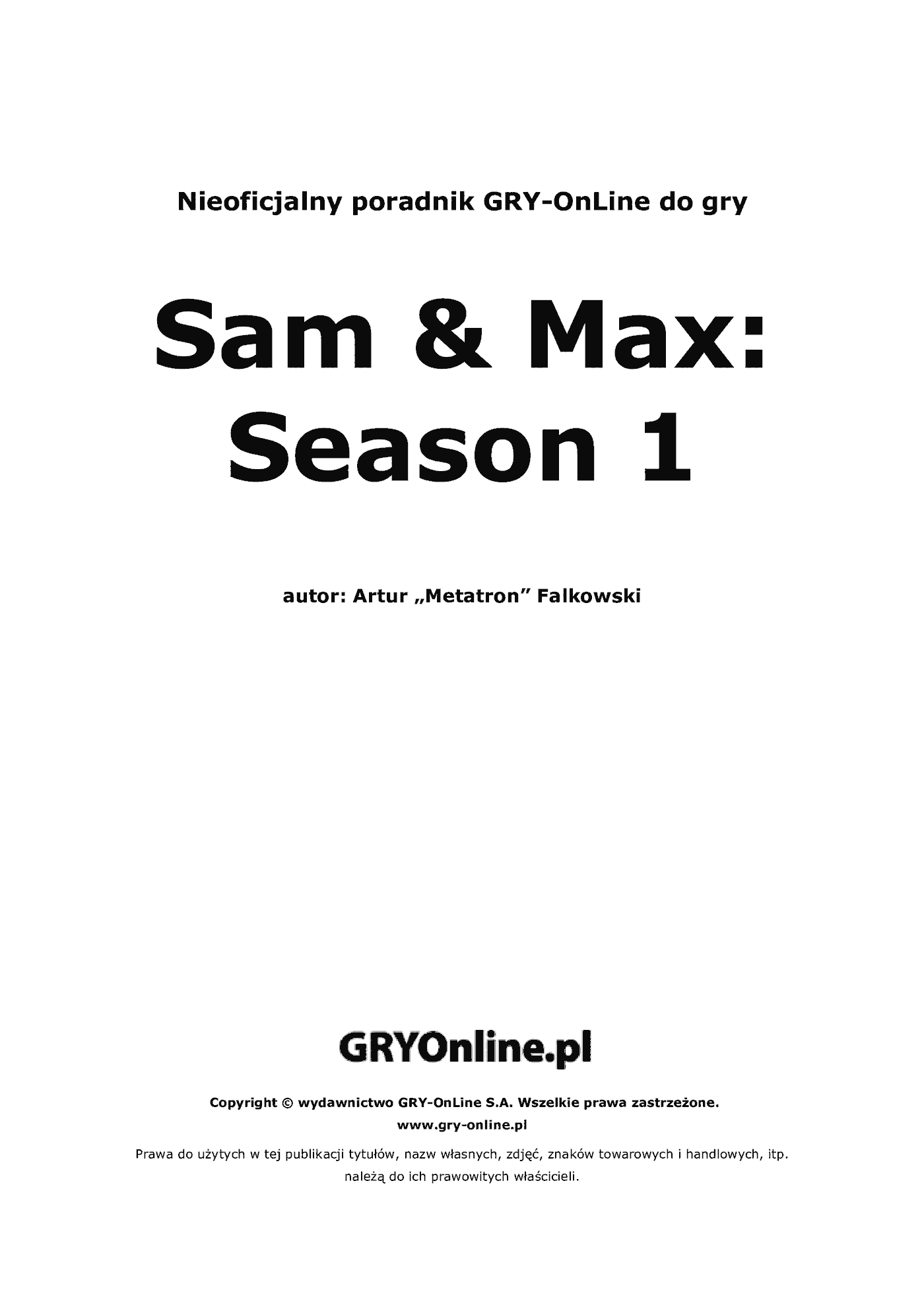 Fragment „Sam Max: Sezon 1 - poradnik do gry” — strona 2 z 8