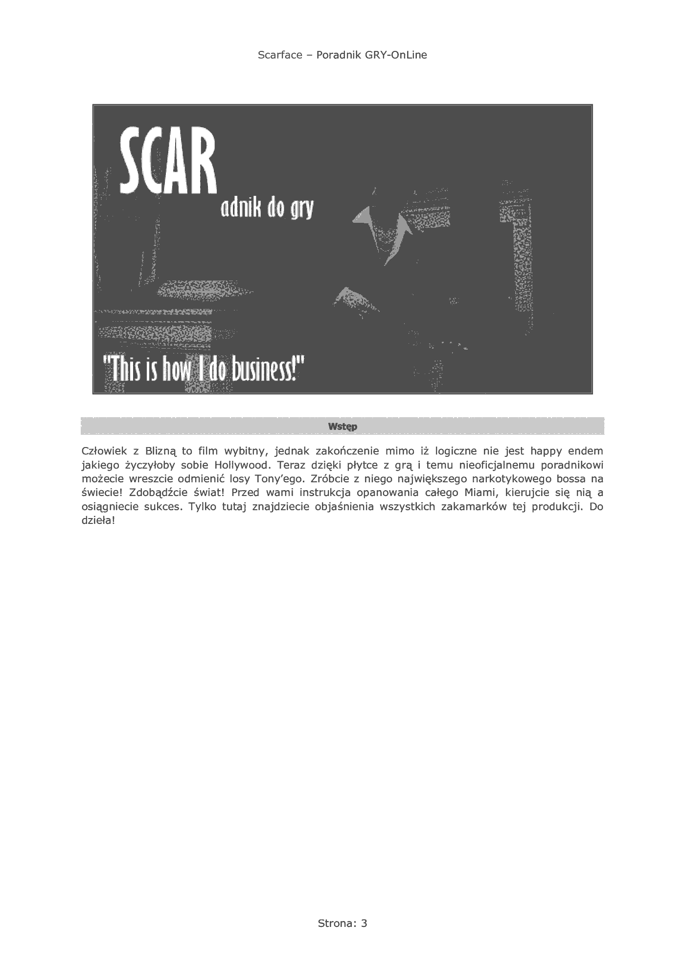 Fragment „Scarface: Człowiek z Blizną - poradnik do gry” — strona 4 z 8