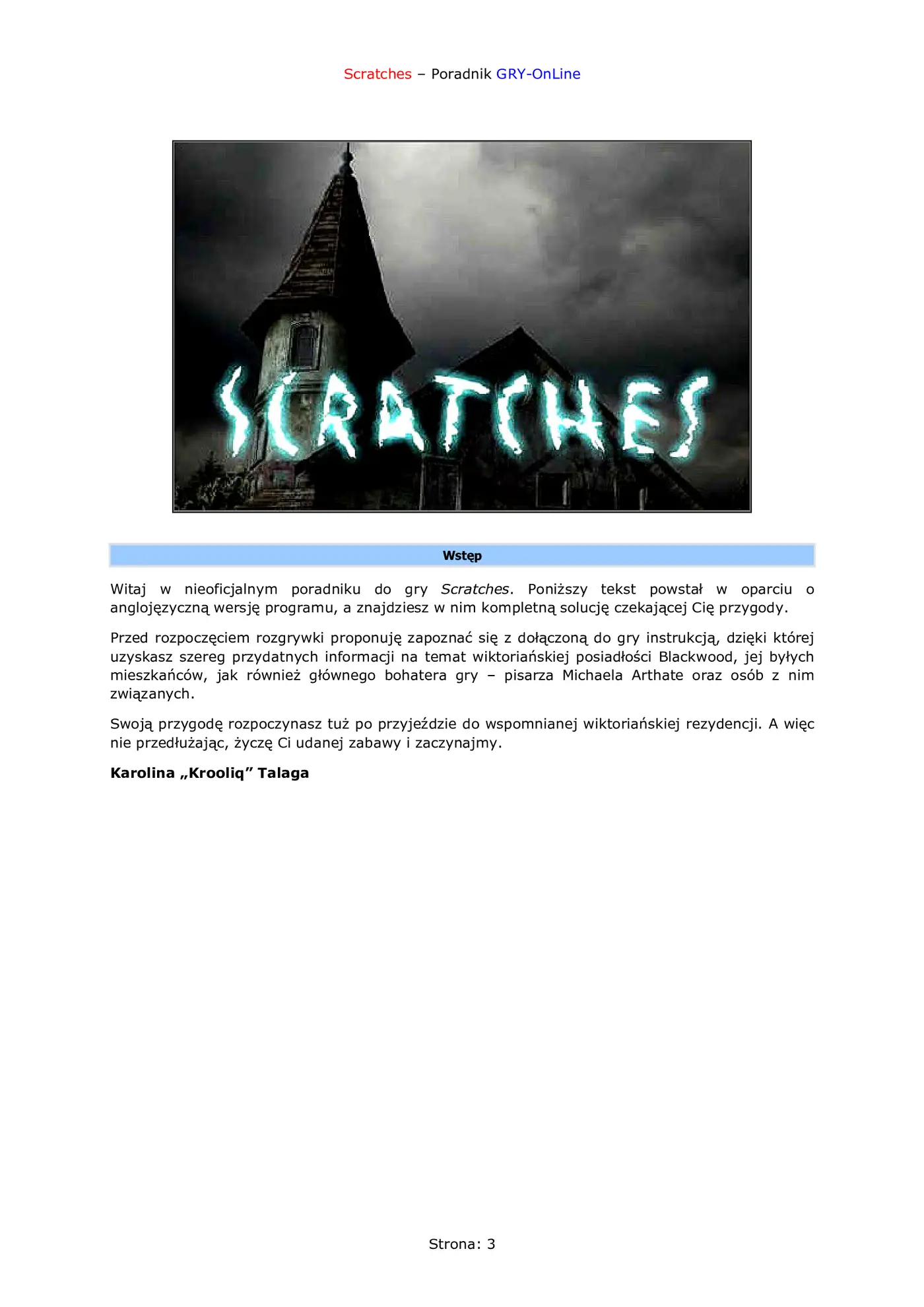 Fragment „Scratches - poradnik do gry” — strona 4 z 8