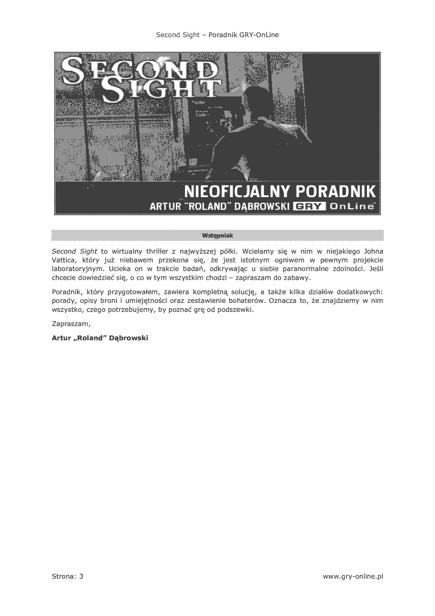 Fragment „Second Sight - poradnik do gry” — strona 4 z 8