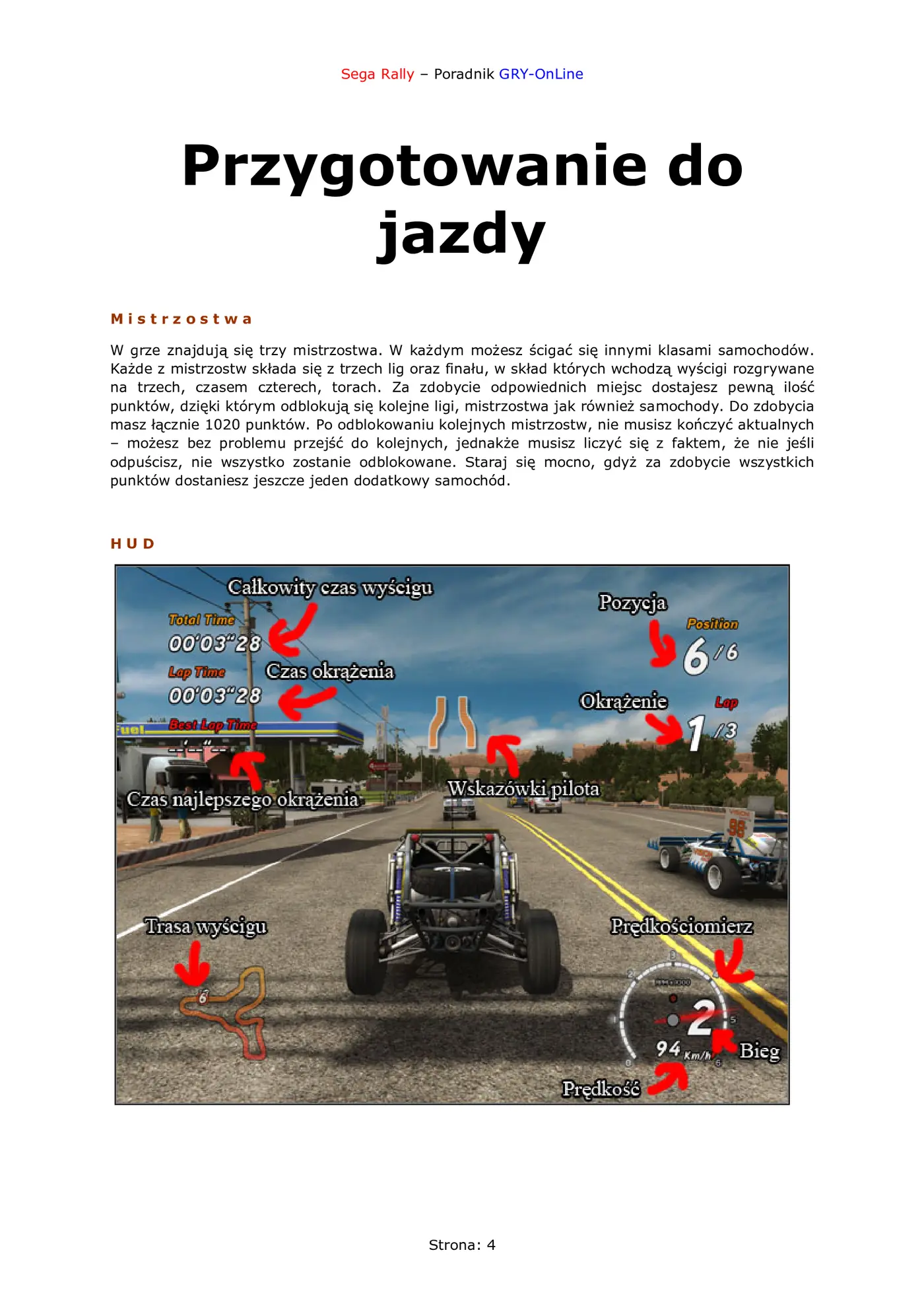 Fragment „Sega Rally - poradnik do gry” — strona 5 z 8