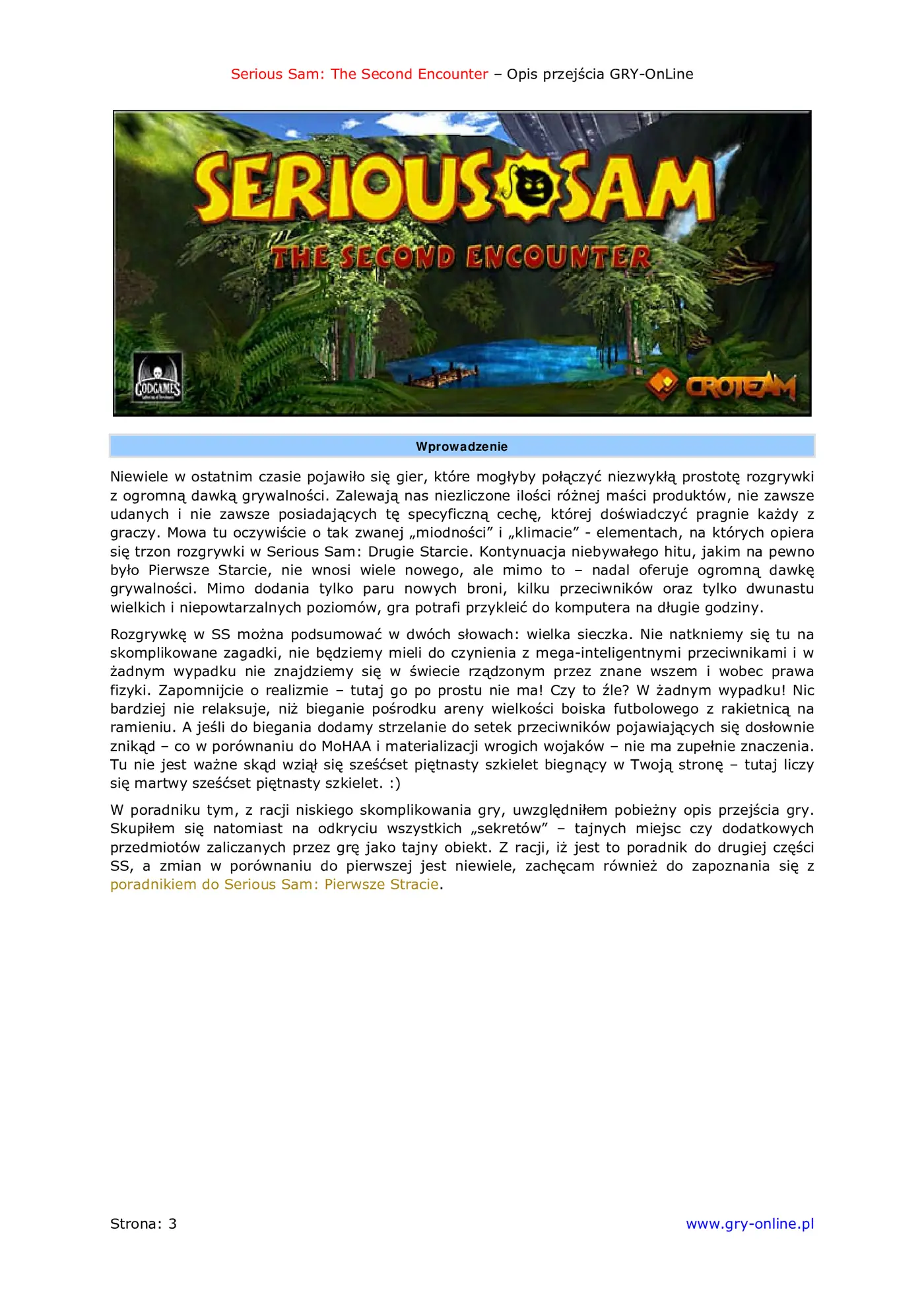 Fragment „Serious Sam: Drugie Starcie - poradnik do gry” — strona 4 z 8