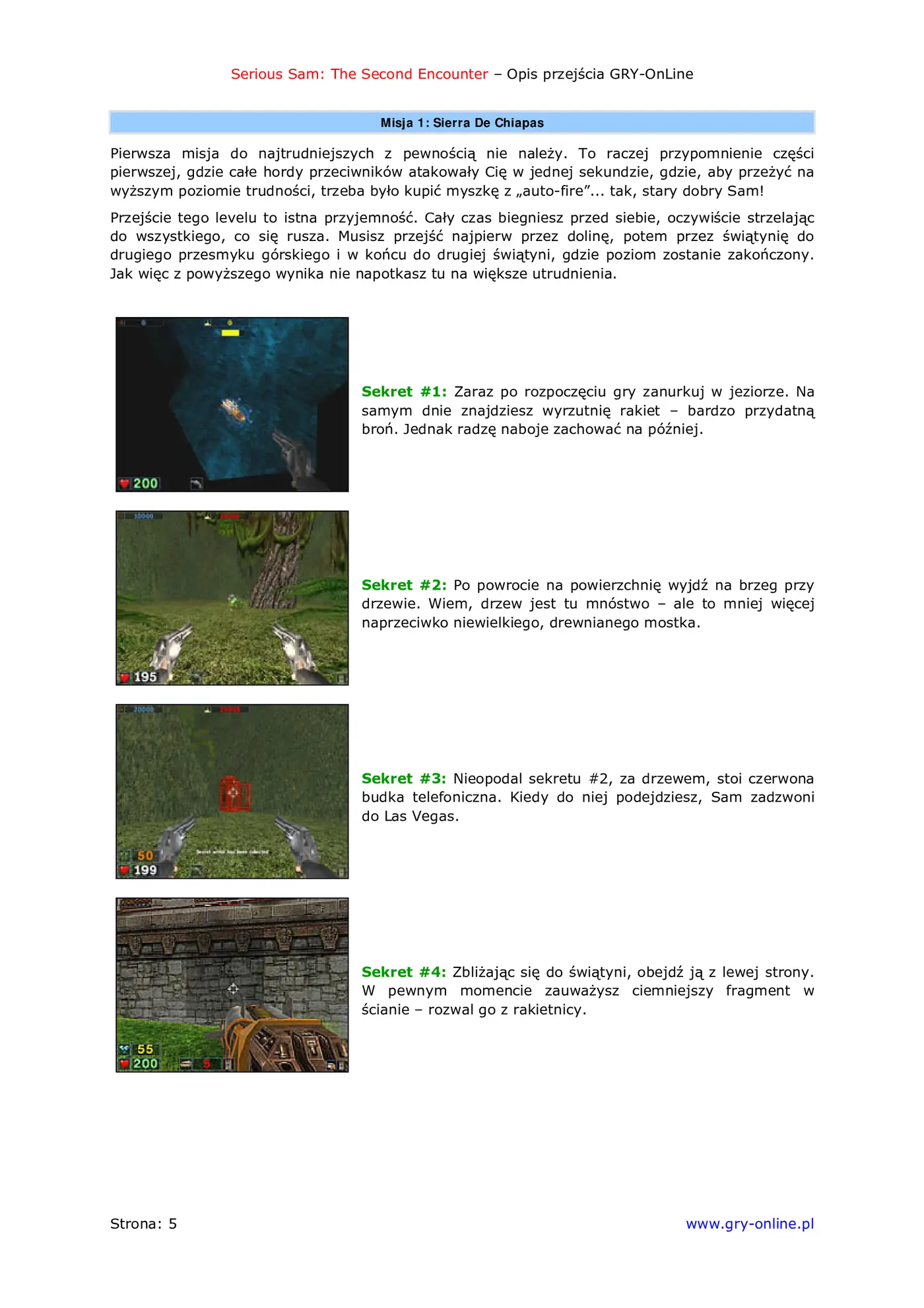 Fragment „Serious Sam: Drugie Starcie - poradnik do gry” — strona 6 z 8