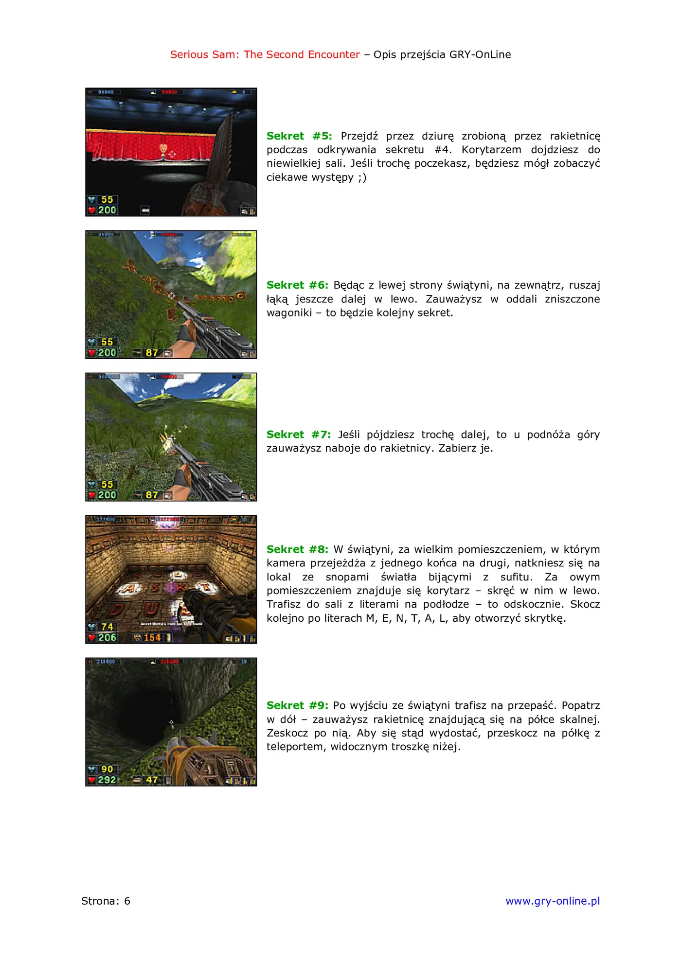 Fragment „Serious Sam: Drugie Starcie - poradnik do gry” — strona 7 z 8