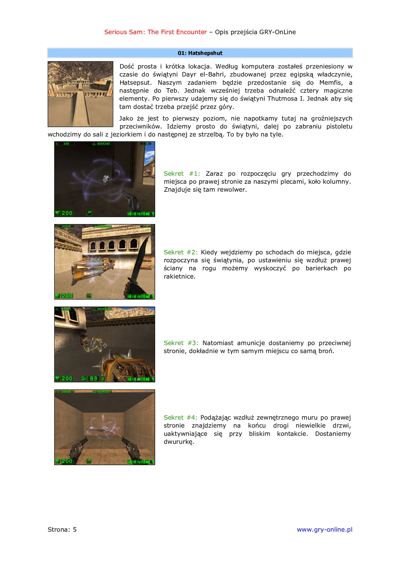 Fragment „Serious Sam: Pierwsze starcie - poradnik do gry” — strona 6 z 8