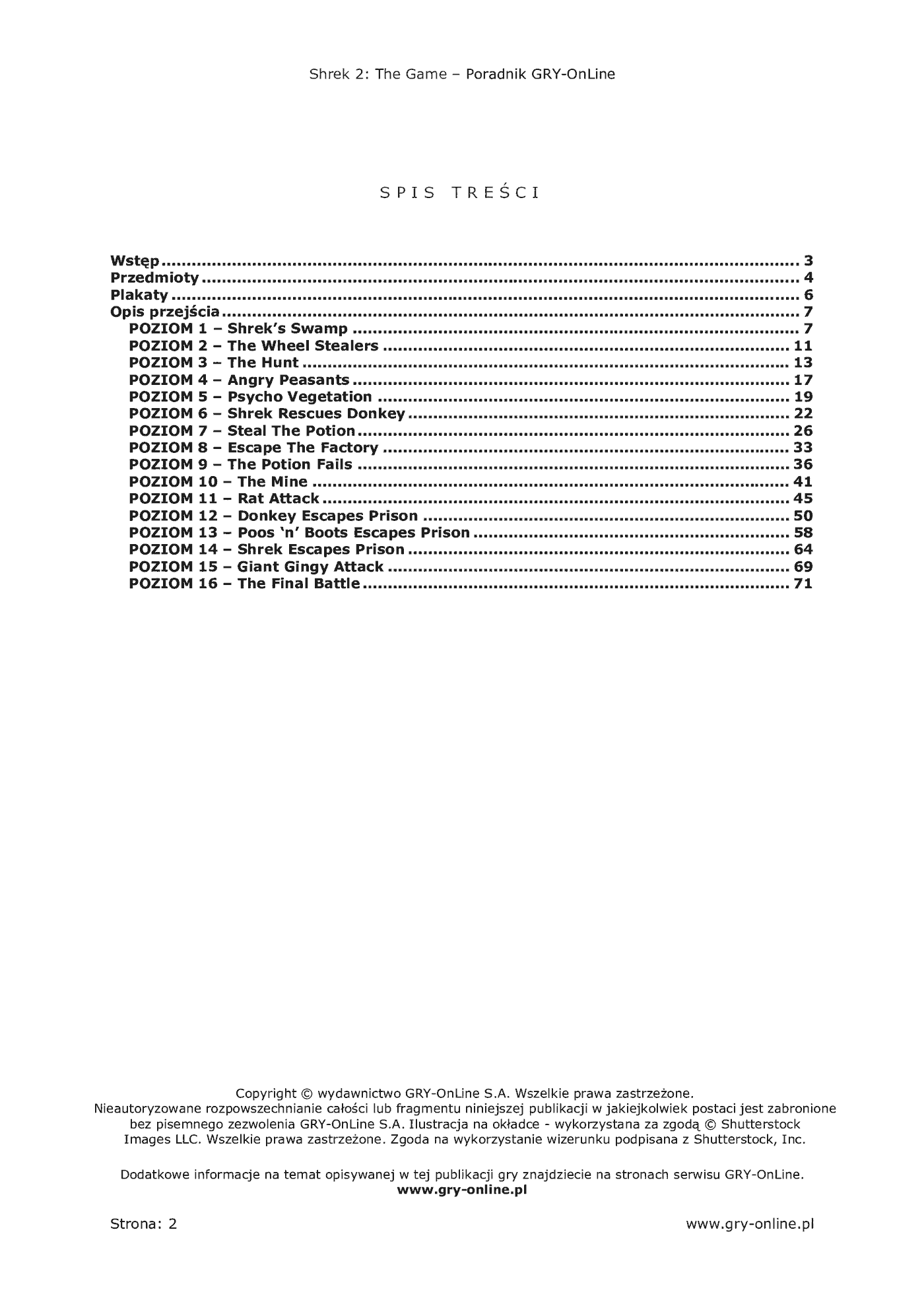 Fragment „Shrek 2: The Game - poradnik do gry” — strona 3 z 8