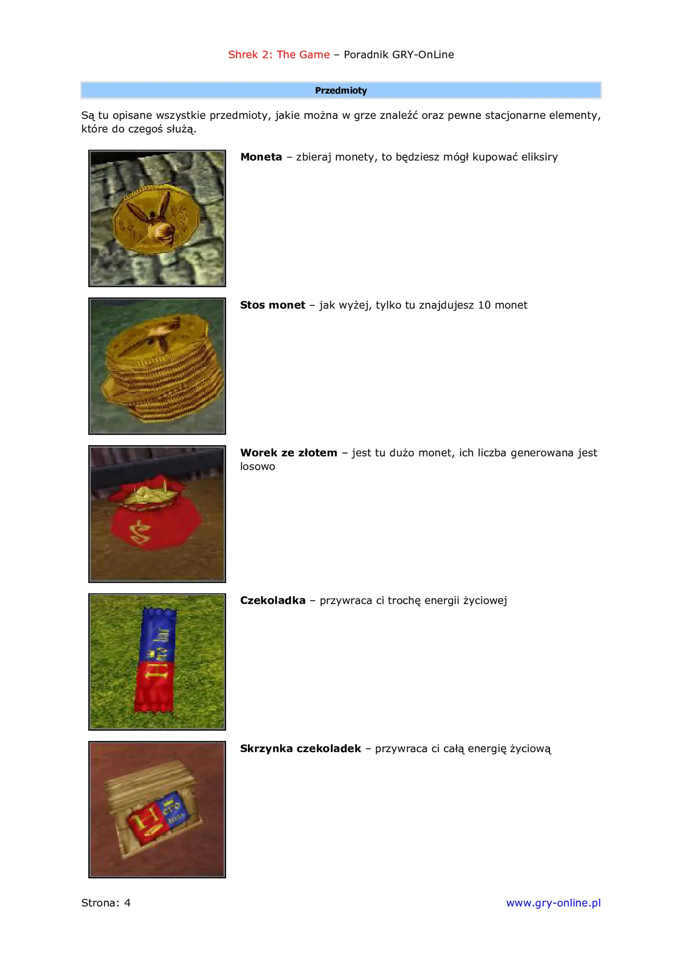 Fragment „Shrek 2: The Game - poradnik do gry” — strona 5 z 8