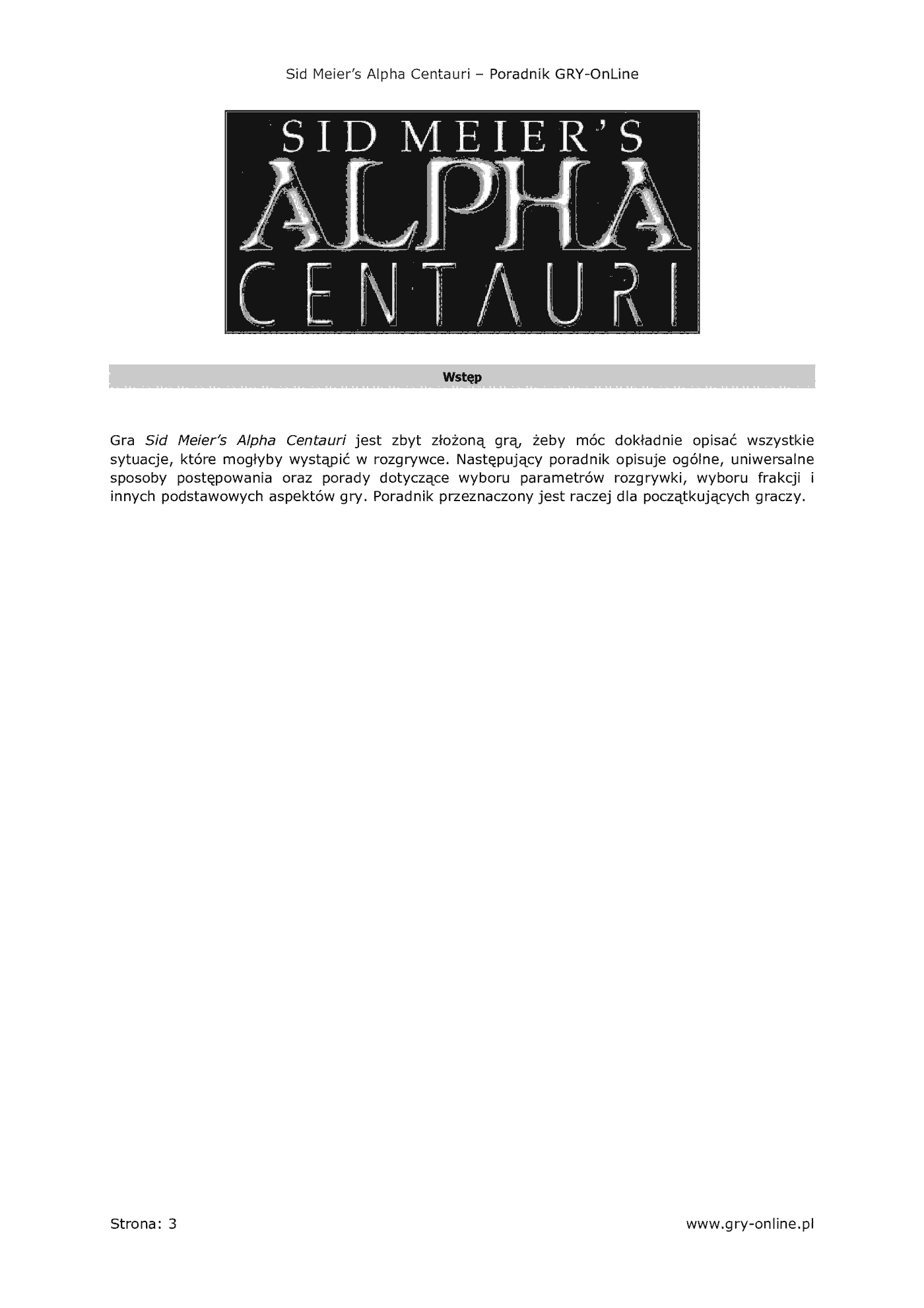 Fragment „Sid Meier's Alpha Centauri - poradnik do gry” — strona 4 z 8