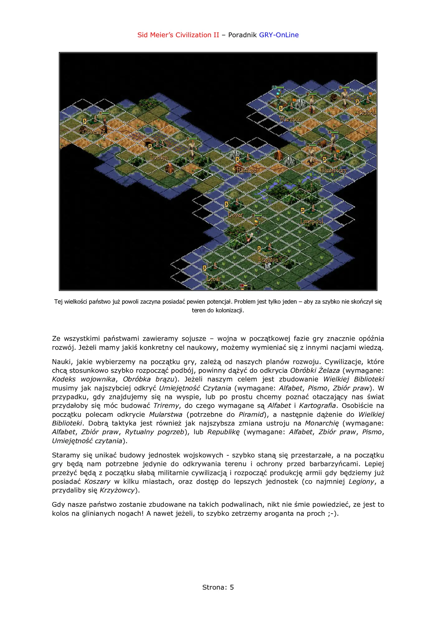 Fragment „Sid Meier's Civilization II - poradnik do gry” — strona 6 z 8