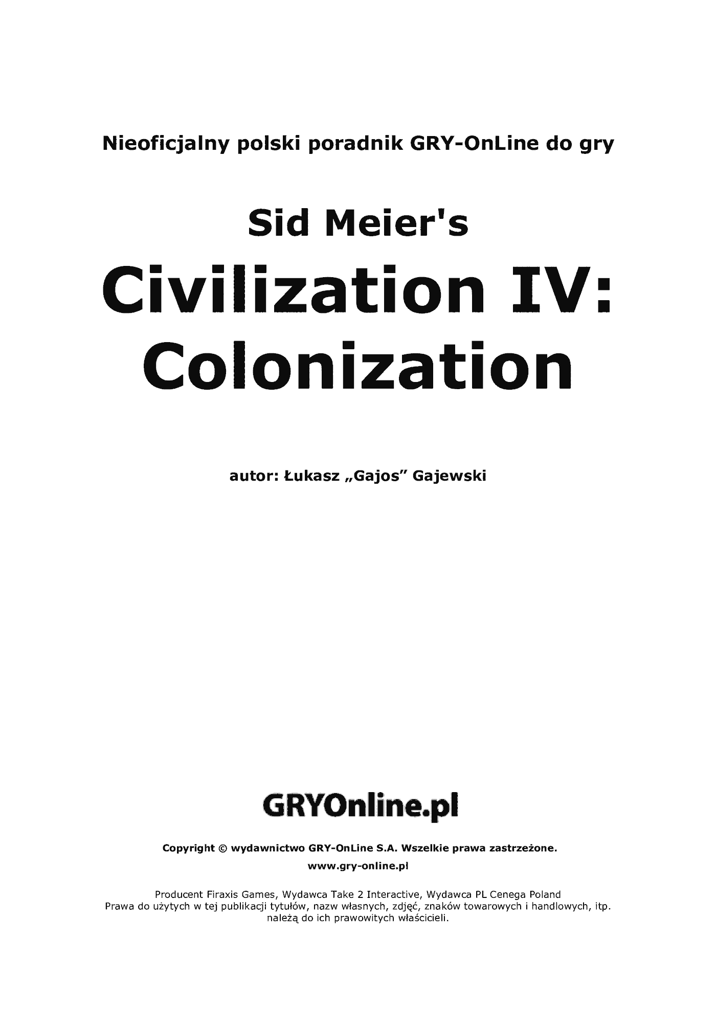 Fragment „Sid Meier's Civilization IV: Colonization - poradnik do gry” — strona 2 z 8