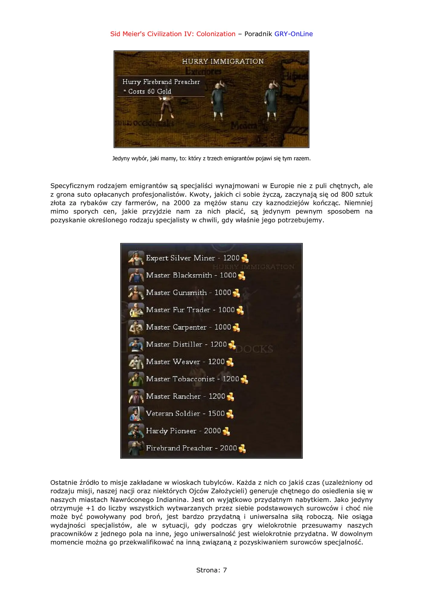 Fragment „Sid Meier's Civilization IV: Colonization - poradnik do gry” — strona 8 z 8
