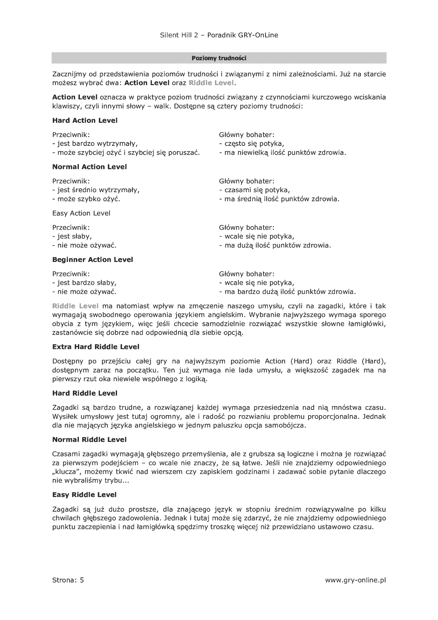 Fragment „Silent Hill 2 - poradnik do gry” — strona 6 z 8