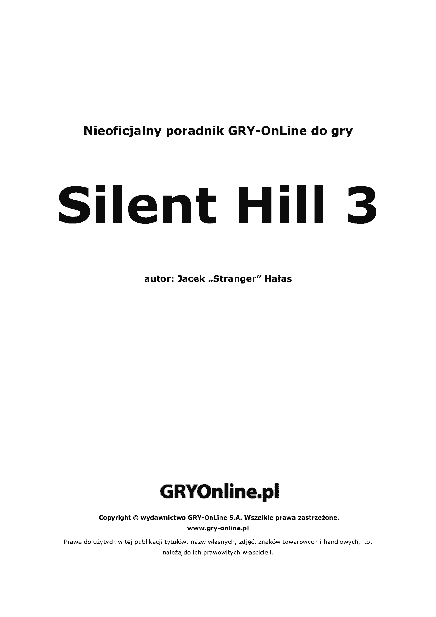 Fragment „Silent Hill 3 - poradnik do gry” — strona 2 z 8