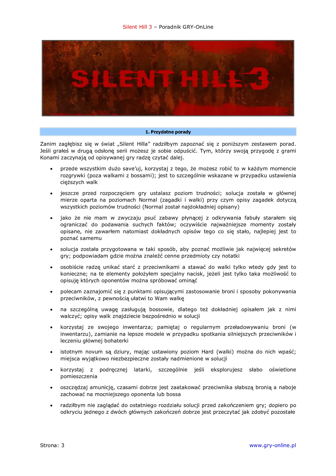 Fragment „Silent Hill 3 - poradnik do gry” — strona 4 z 8