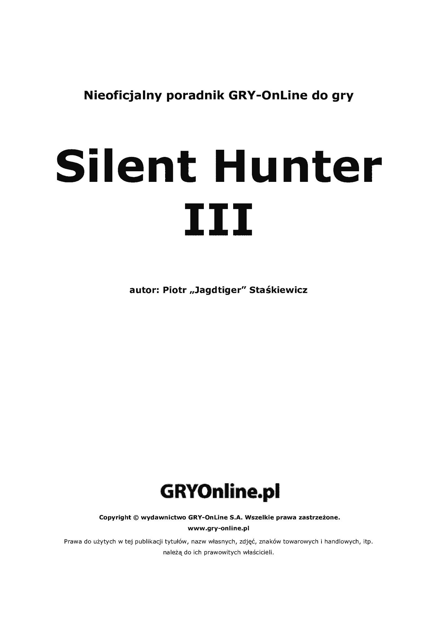Fragment „Silent Hunter III - poradnik do gry” — strona 2 z 8