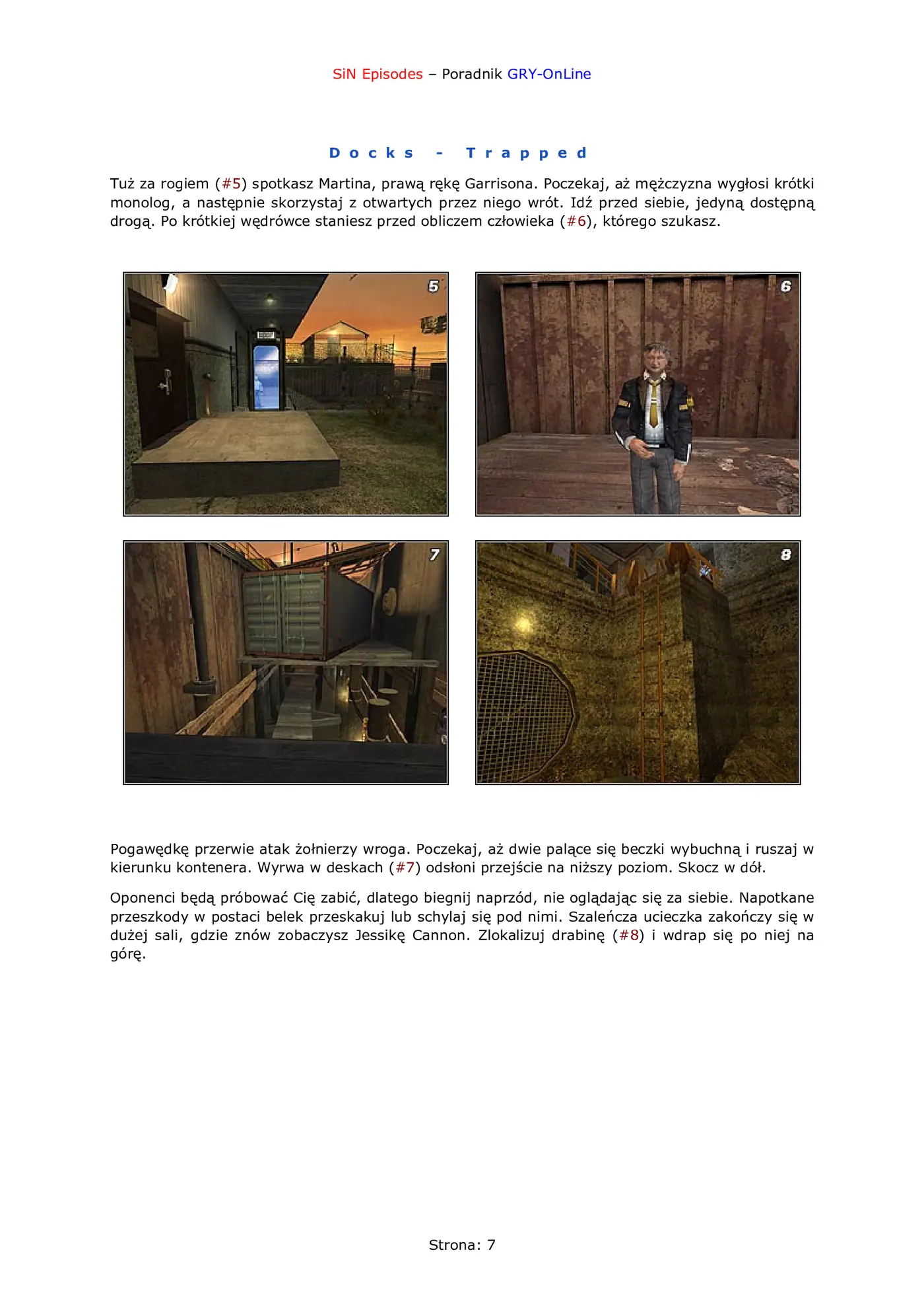 Fragment „SiN Episodes: Emergence - poradnik do gry” — strona 8 z 8