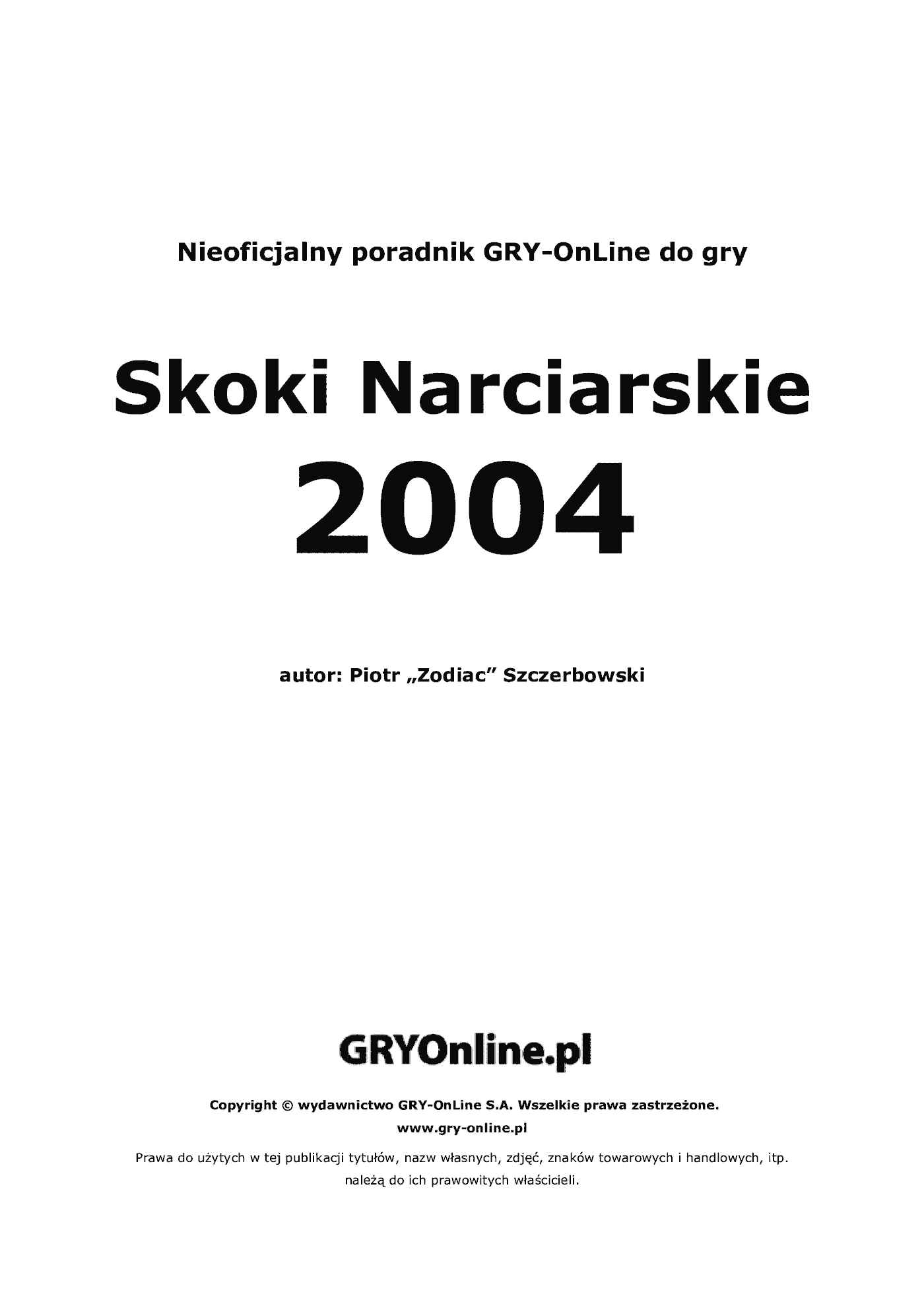 Fragment „Skoki narciarskie 2004 - poradnik do gry” — strona 2 z 8