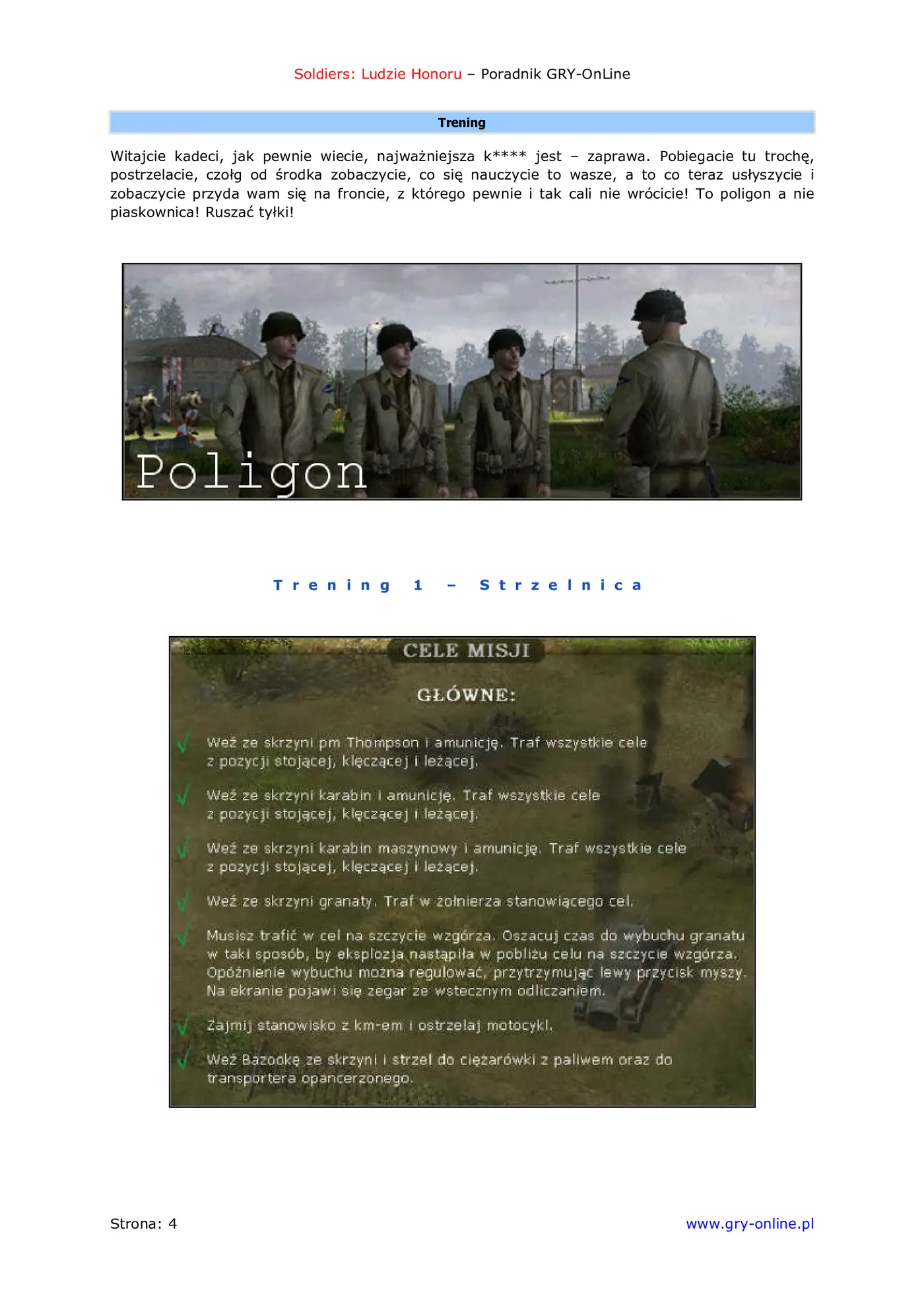 Fragment „Soldiers: Ludzie Honoru - poradnik do gry” — strona 5 z 8