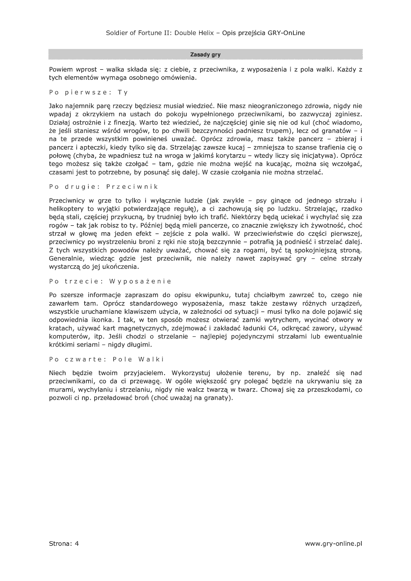 Fragment „Soldier of Fortune 2: Double Helix - poradnik do gry” — strona 5 z 8
