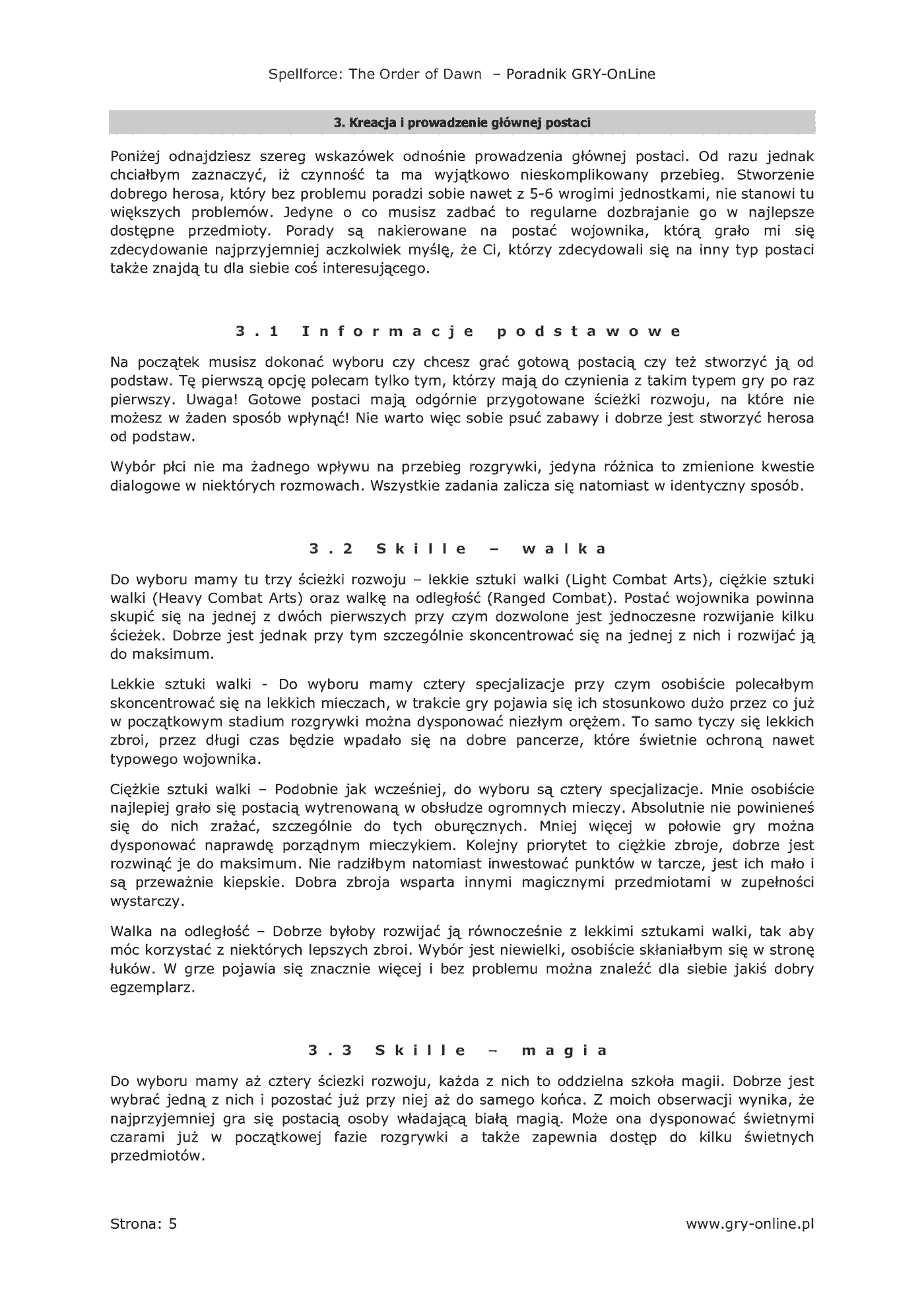 Fragment „SpellForce: Zakon Świtu - poradnik do gry” — strona 6 z 8