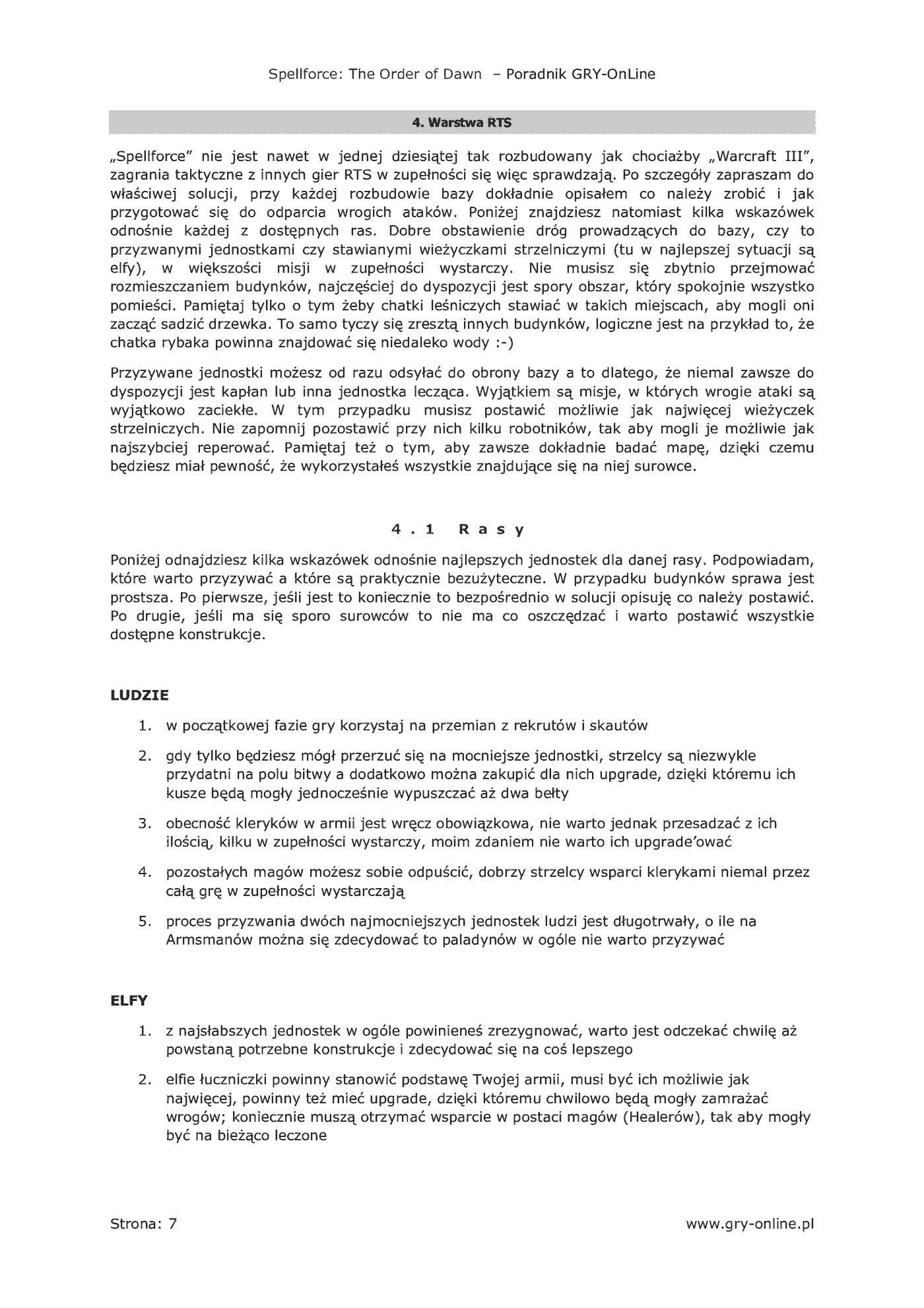 Fragment „SpellForce: Zakon Świtu - poradnik do gry” — strona 8 z 8
