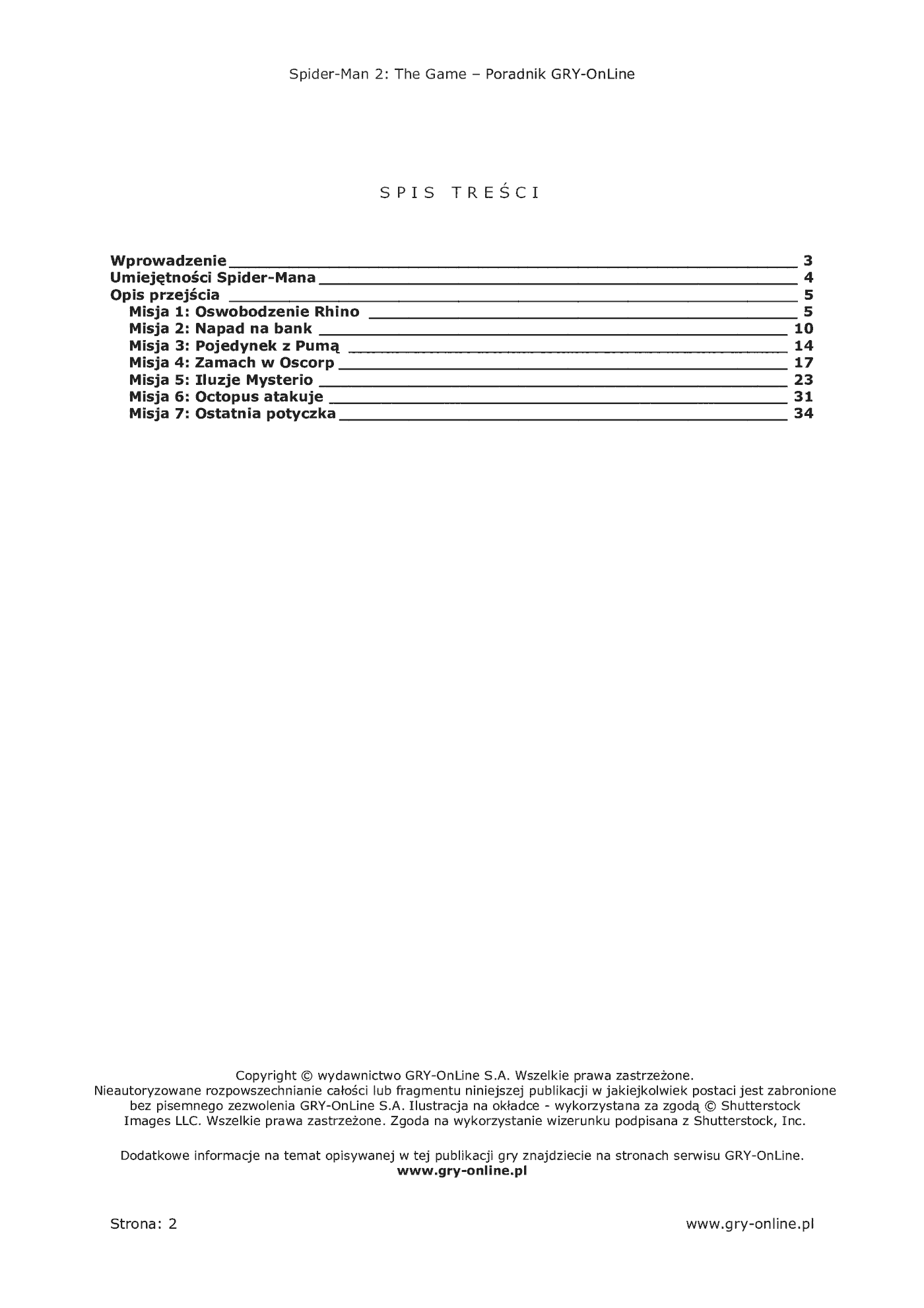 Fragment „Spider-Man 2: The Game - poradnik do gry” — strona 3 z 8