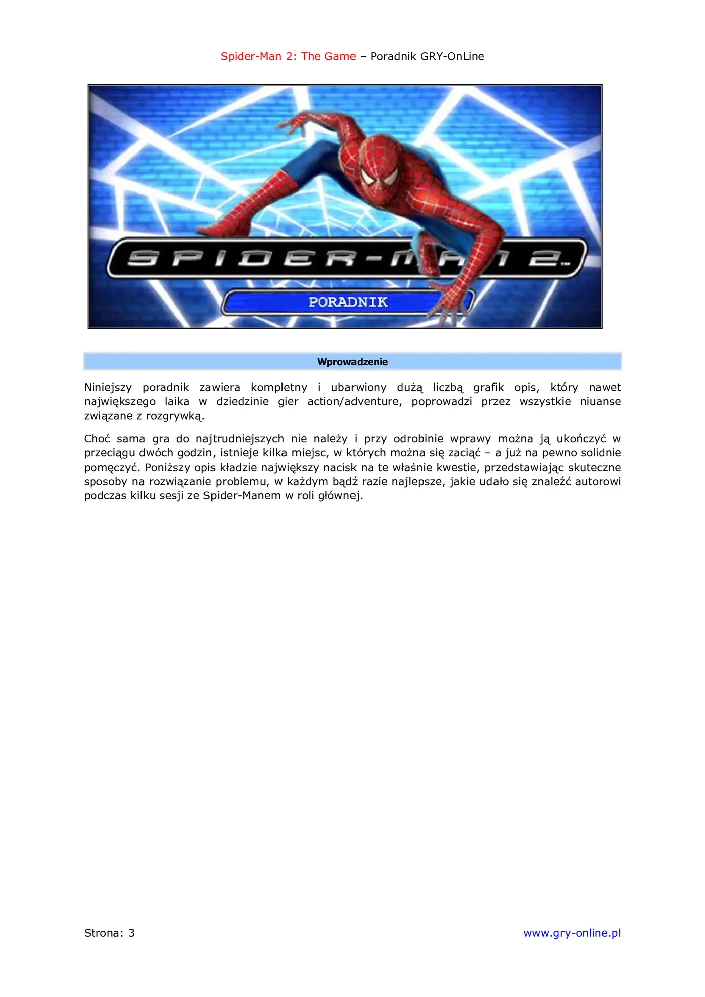 Fragment „Spider-Man 2: The Game - poradnik do gry” — strona 4 z 8