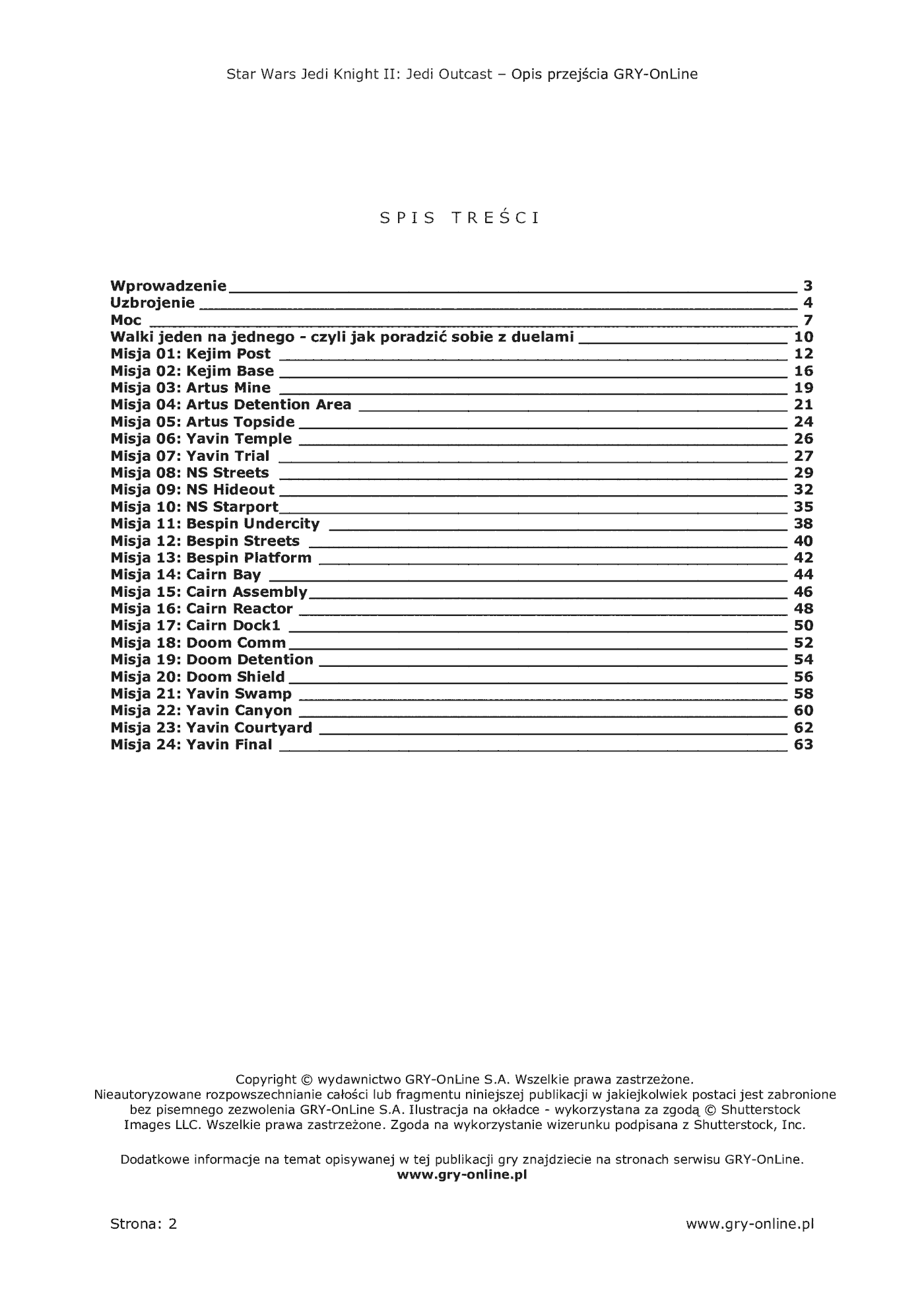 Fragment „Star Wars Jedi Knight II: Jedi Outcast - poradnik do gry” — strona 3 z 8