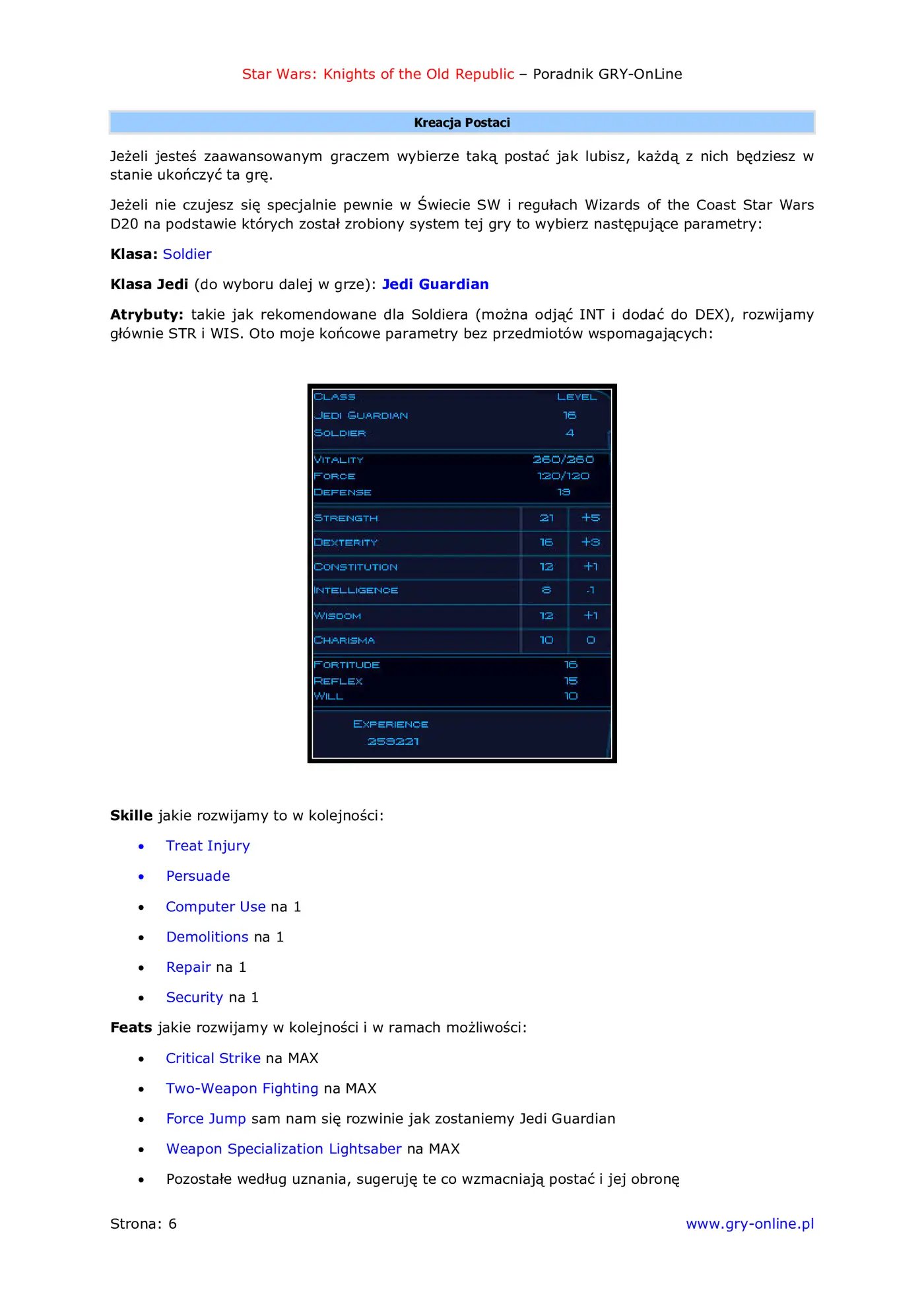 Fragment „Star Wars: Knights of the Old Republic - poradnik do gry” — strona 7 z 8