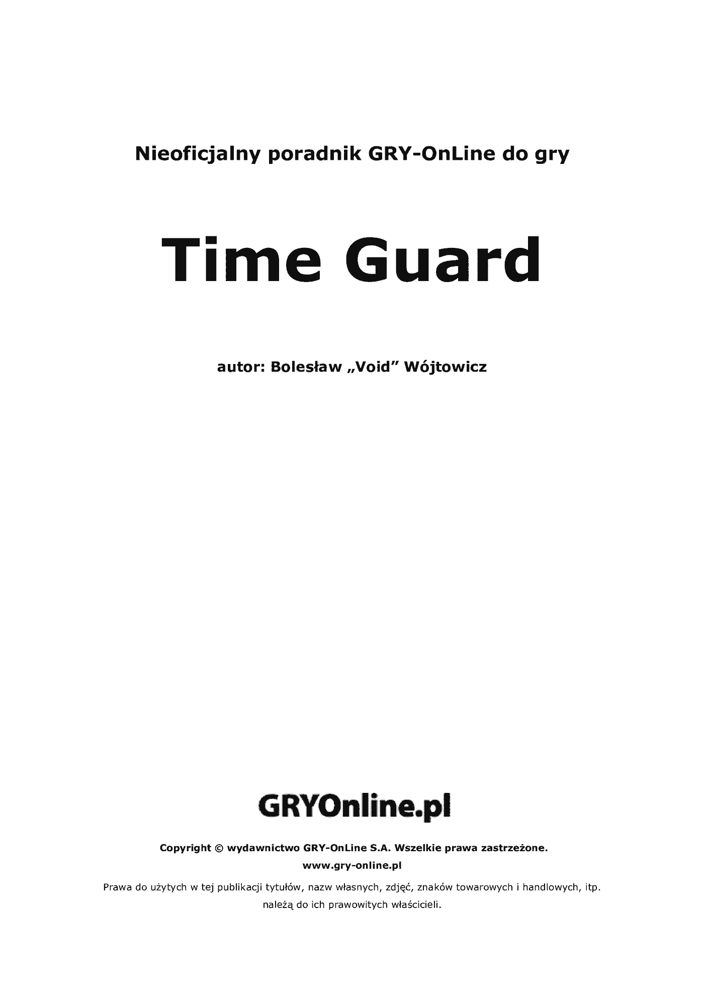 Fragment „Strażnik Czasu - poradnik do gry” — strona 2 z 8