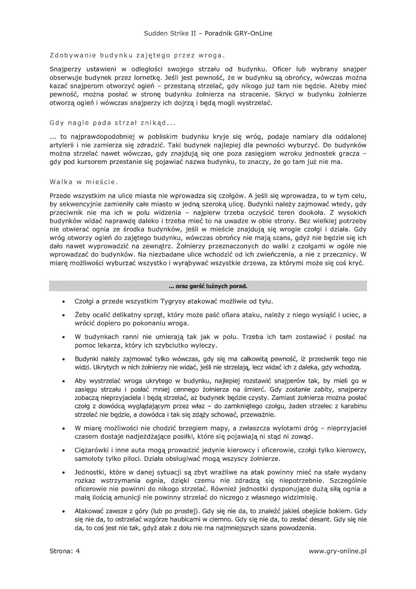 Fragment „Sudden Strike 2 - poradnik do gry” — strona 5 z 8