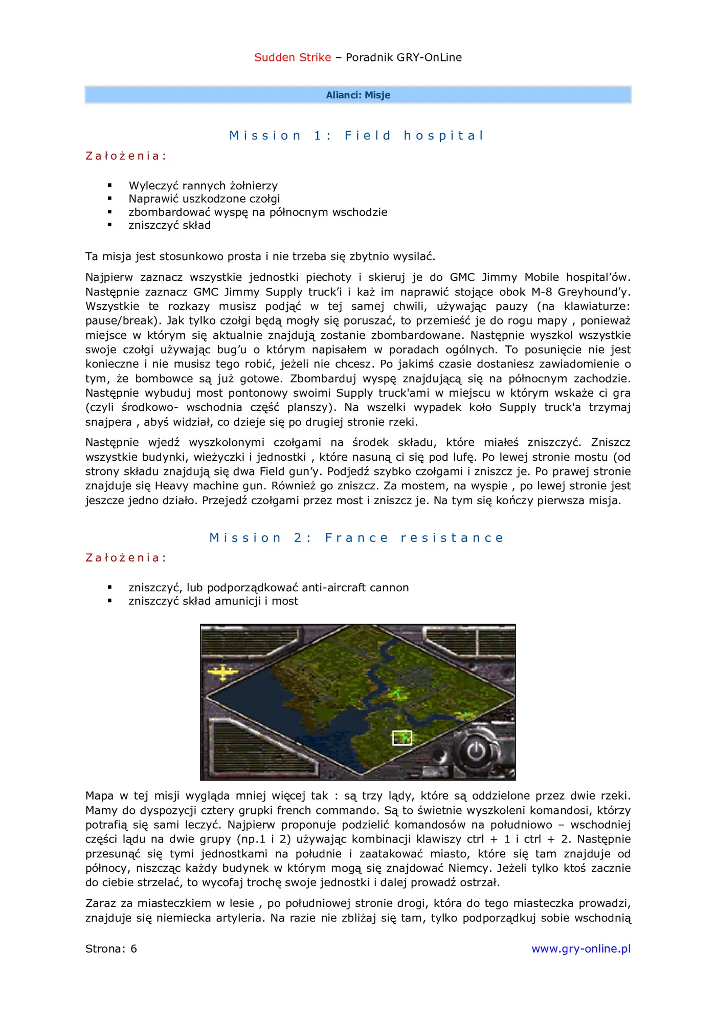 Fragment „Sudden Strike - Opis przejścia gry po stronie Aliantów - poradnik do gry” — strona 7 z 8