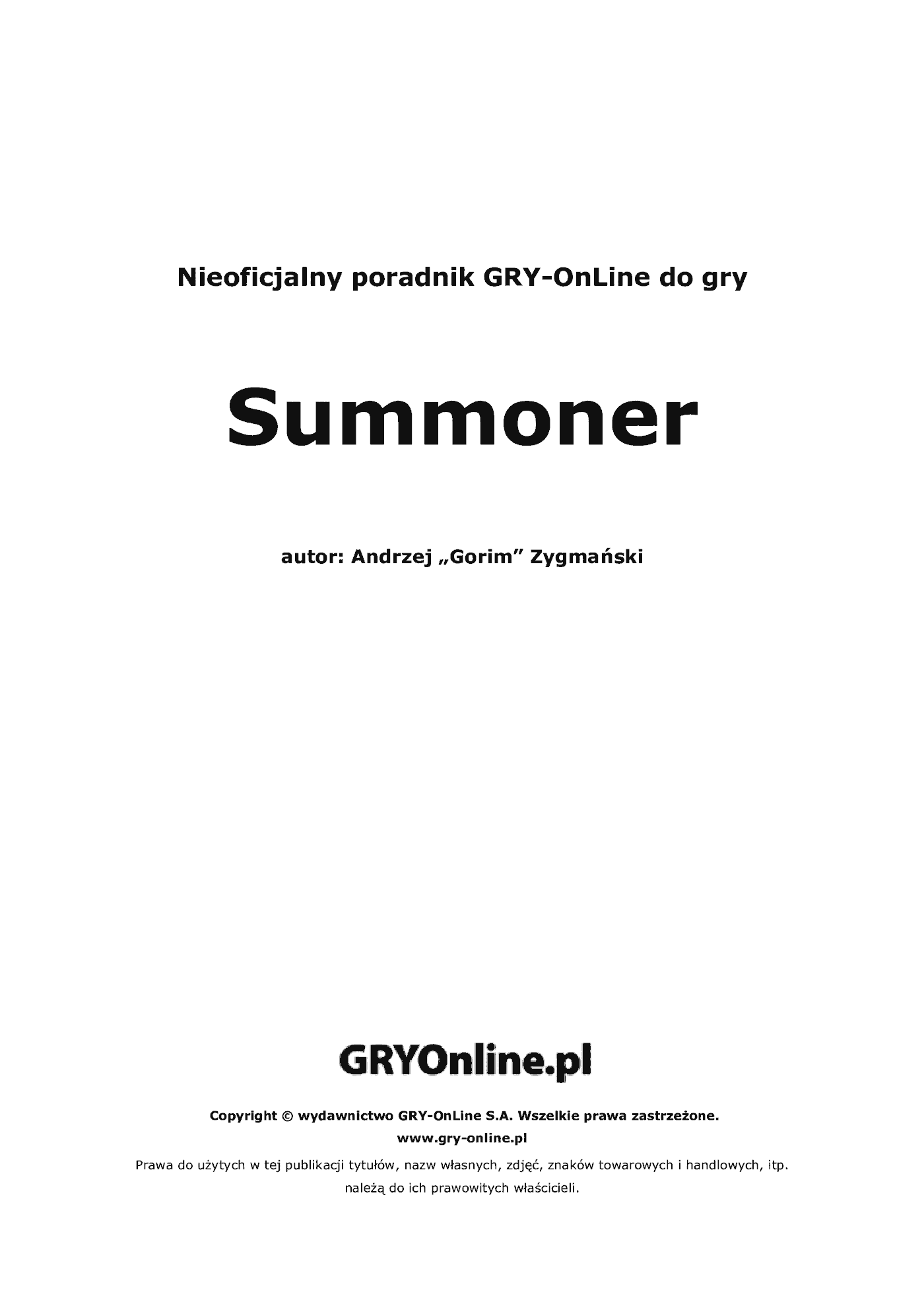 Fragment „Summoner - poradnik do gry” — strona 2 z 8