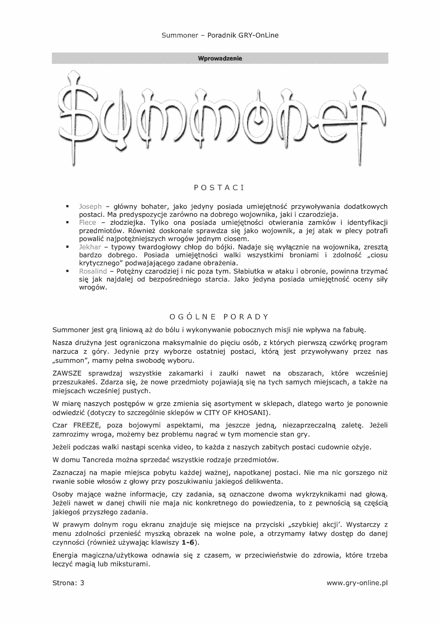 Fragment „Summoner - poradnik do gry” — strona 4 z 8
