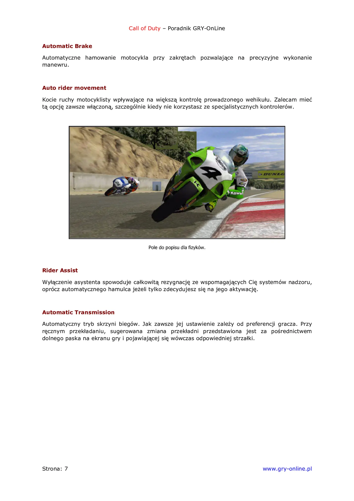 Fragment „Superbike 2001 - poradnik do gry” — strona 8 z 8