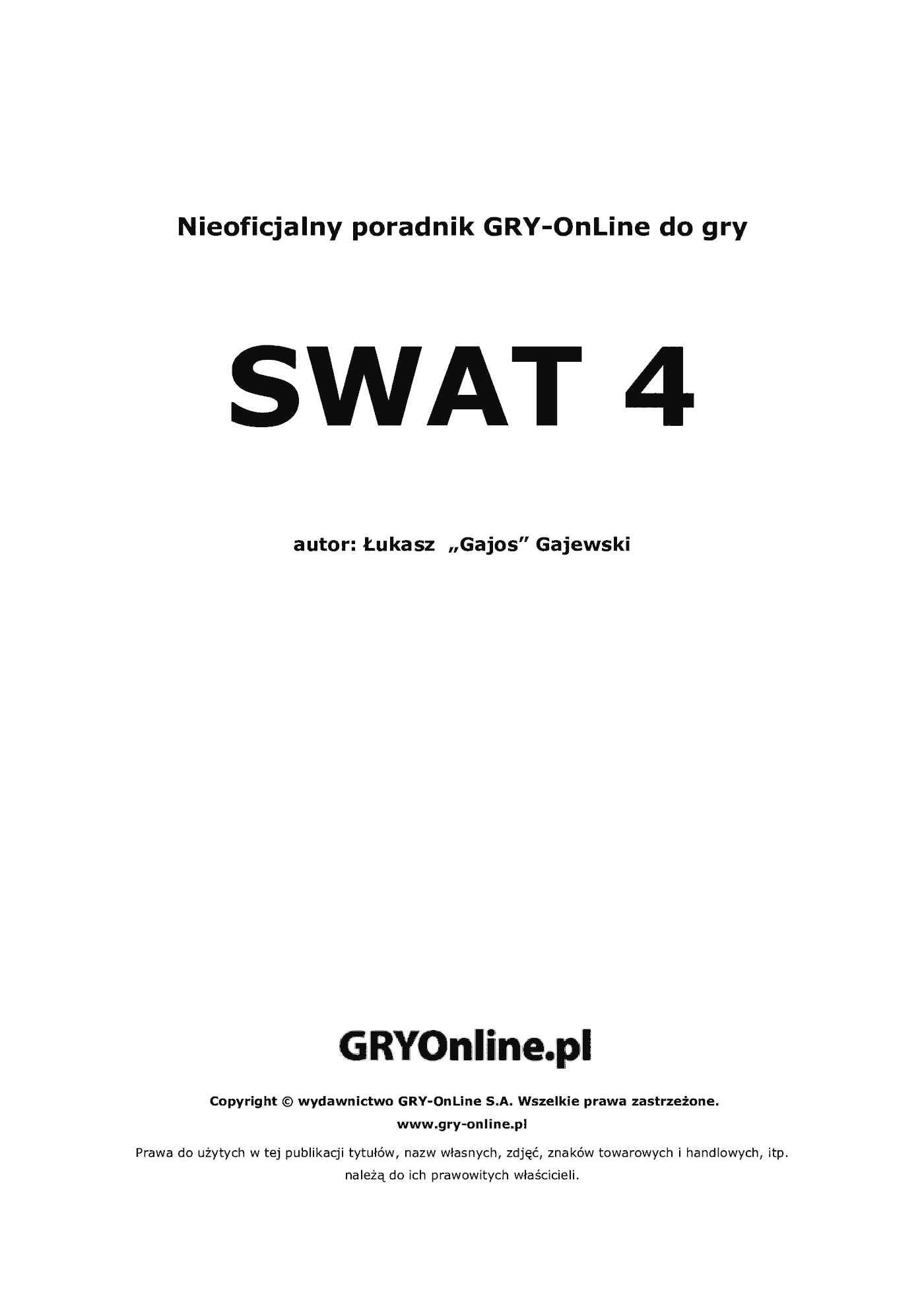 Fragment „SWAT 4 - poradnik do gry” — strona 2 z 8