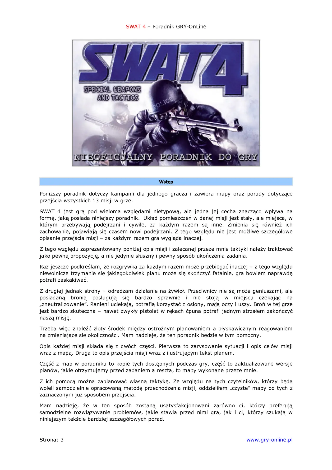 Fragment „SWAT 4 - poradnik do gry” — strona 4 z 8