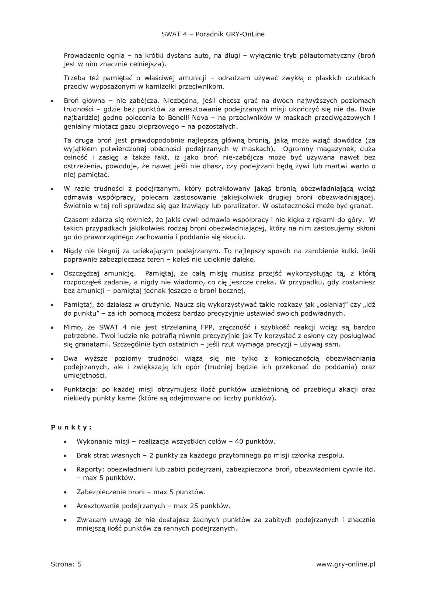 Fragment „SWAT 4 - poradnik do gry” — strona 6 z 8