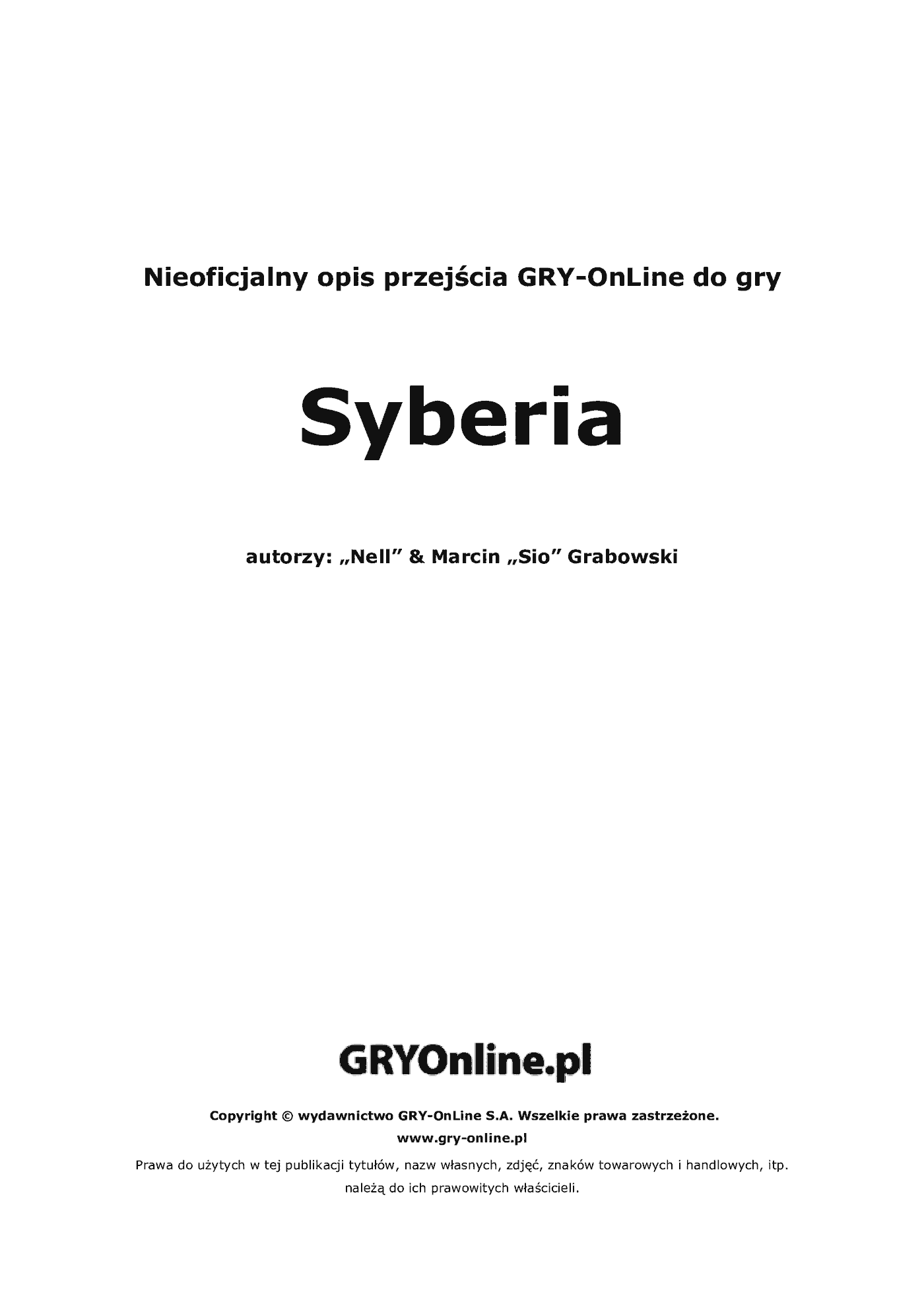 Fragment „Syberia - poradnik do gry” — strona 2 z 8