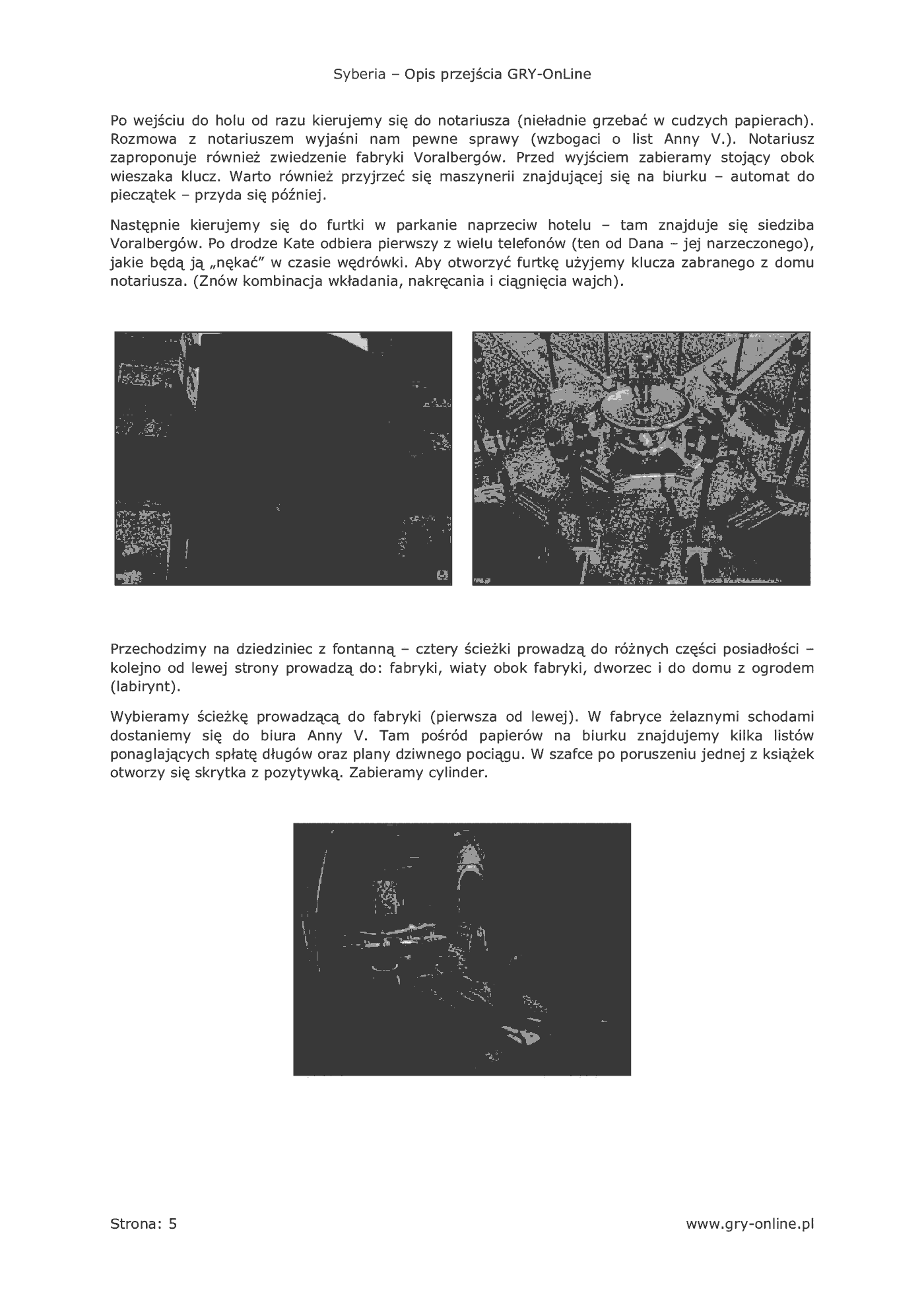 Fragment „Syberia - poradnik do gry” — strona 6 z 8