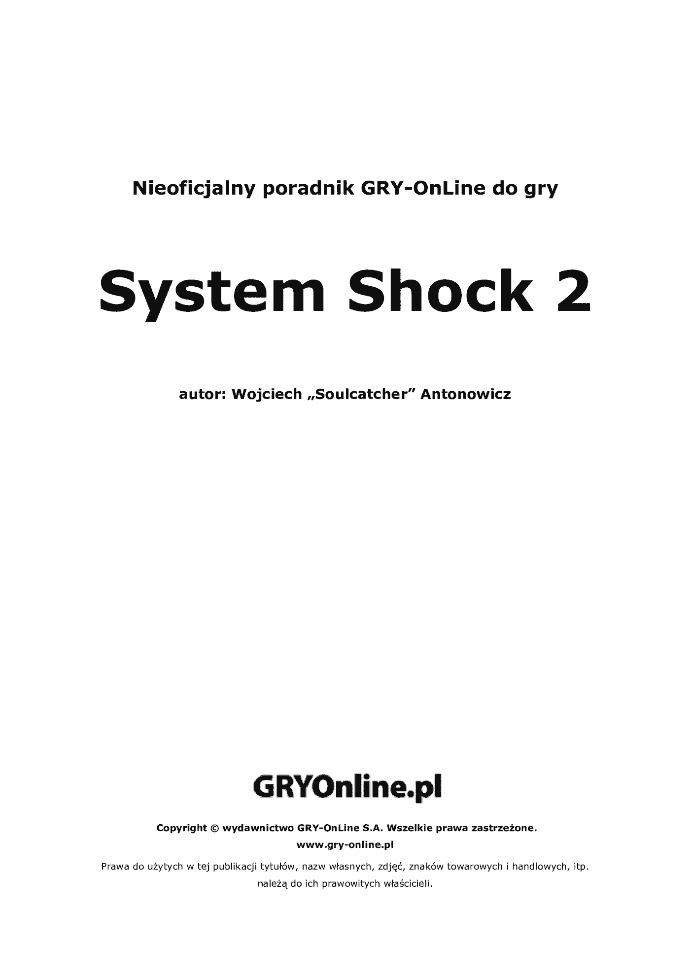 Fragment „System Shock 2 - poradnik do gry” — strona 2 z 8