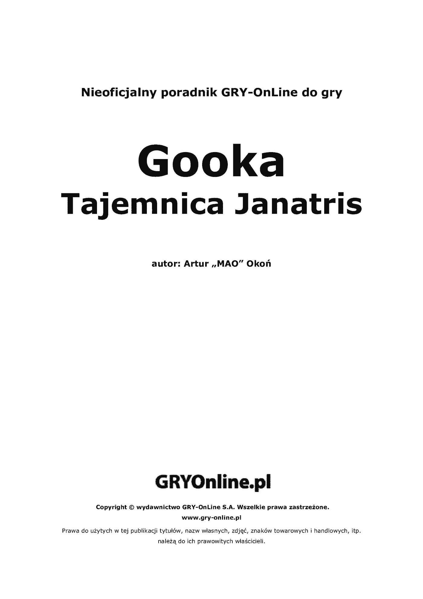 Fragment „Tajemnica Janatris - poradnik do gry” — strona 2 z 8
