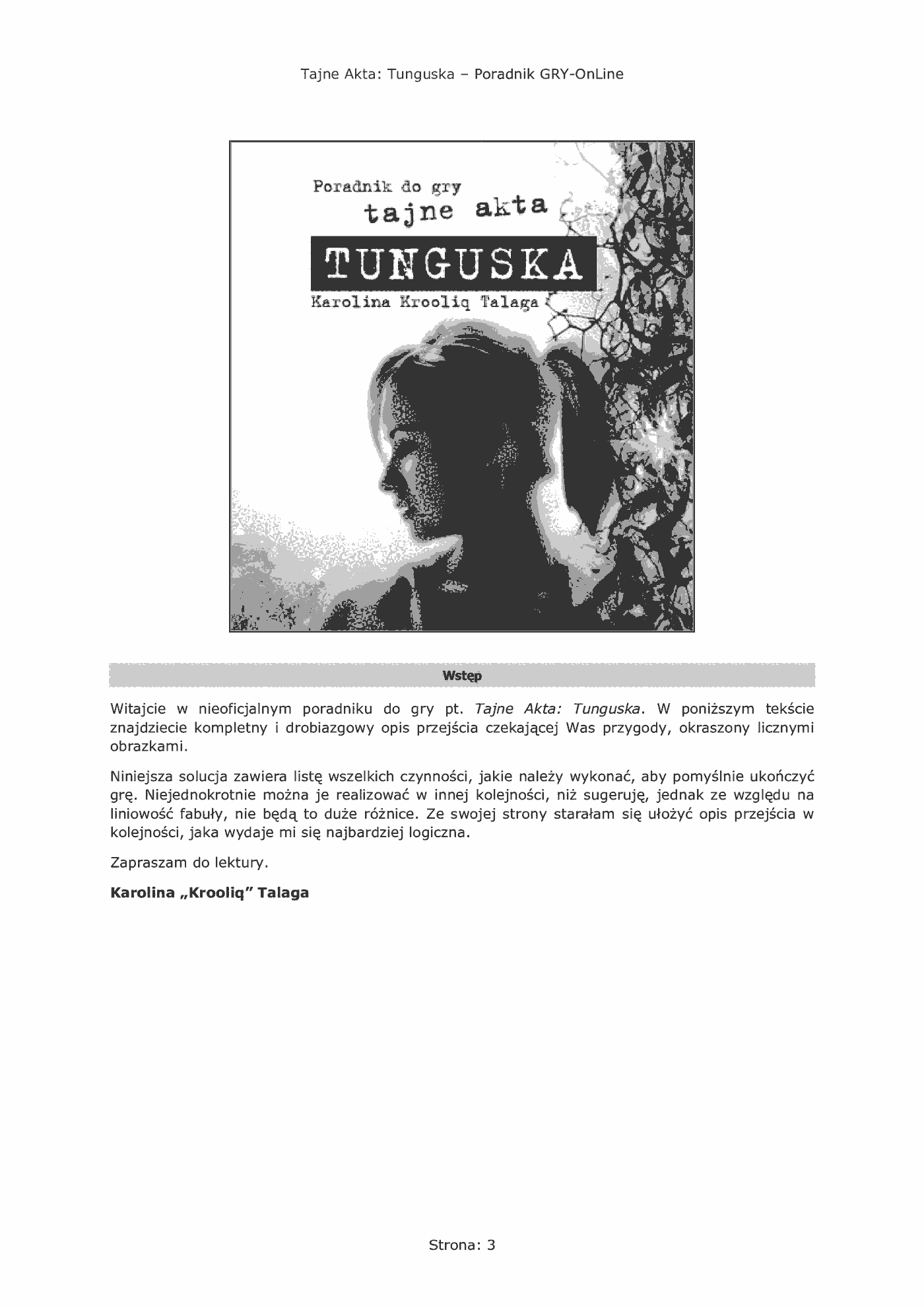 Fragment „Tajne Akta: Tunguska - poradnik do gry” — strona 4 z 8