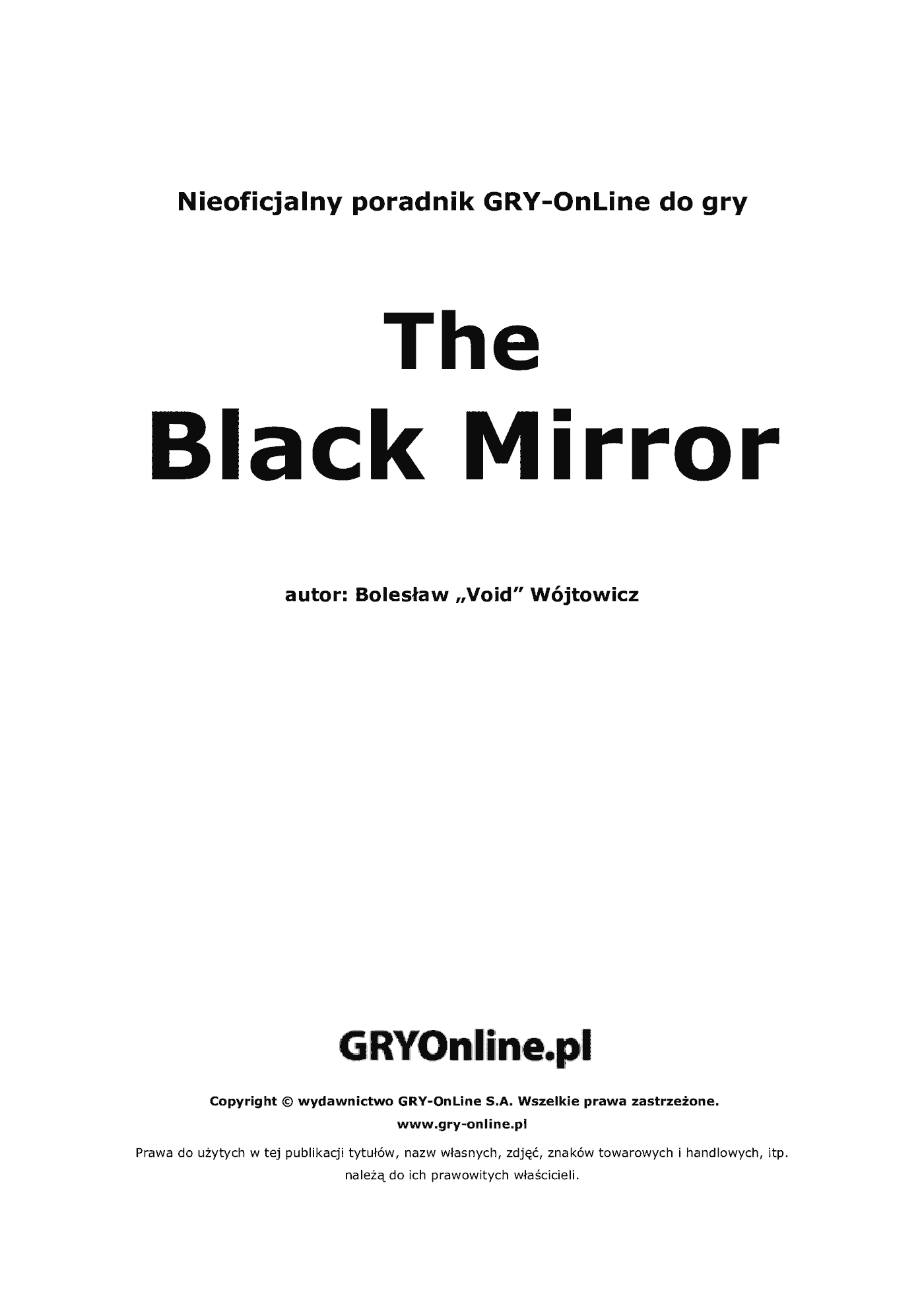 Fragment „The Black Mirror - poradnik do gry” — strona 2 z 8
