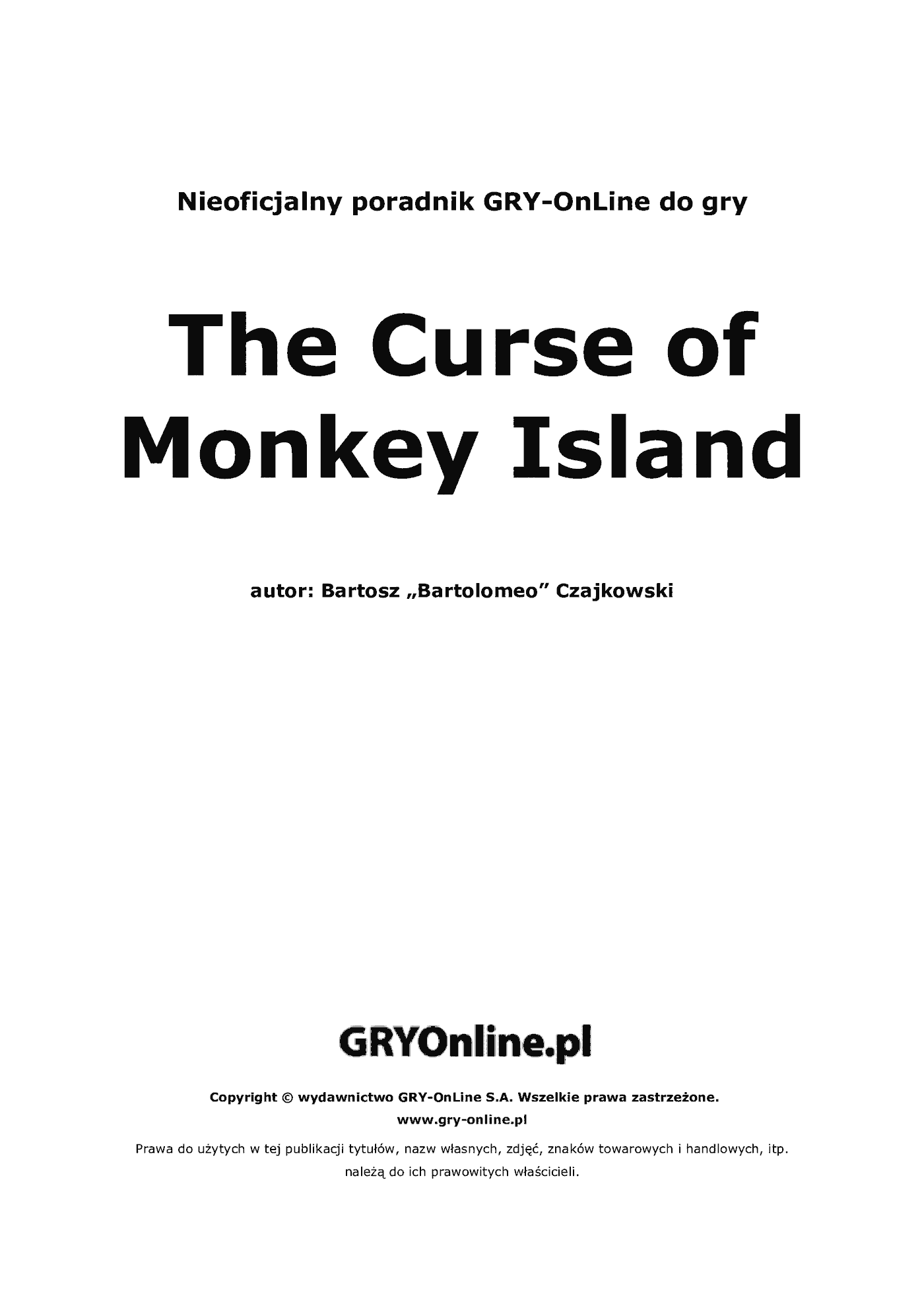 Fragment „The Curse of Monkey Island - poradnik do gry” — strona 2 z 8