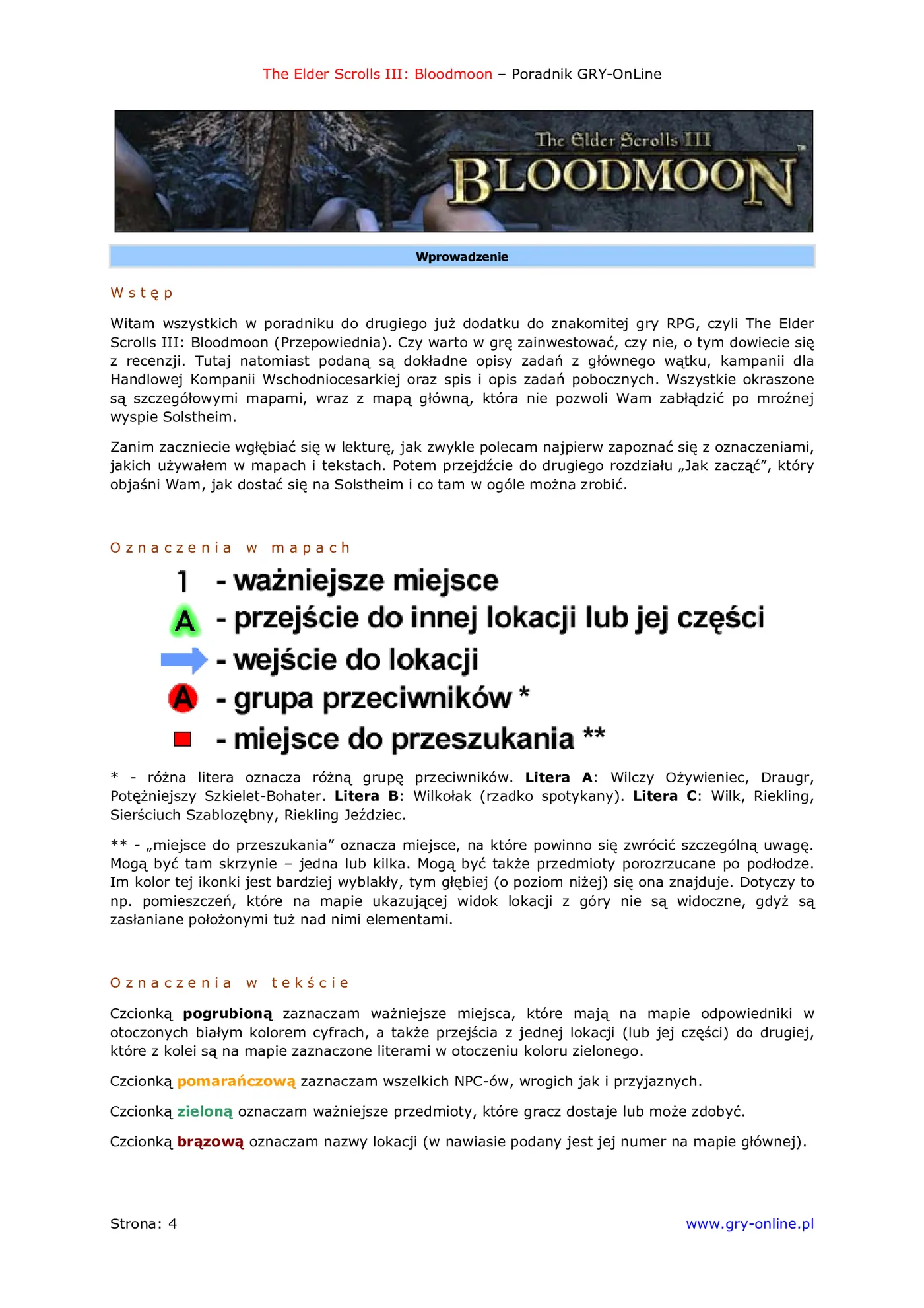 Fragment „The Elder Scrolls III: Przepowiednia - poradnik do gry” — strona 5 z 8