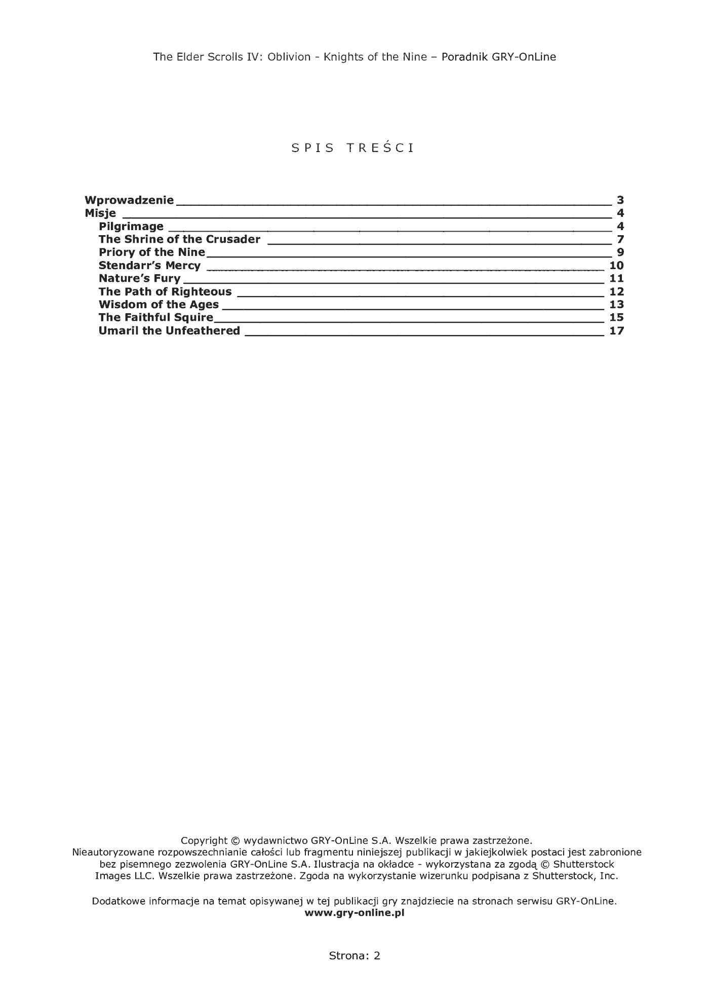 Fragment „The Elder Scrolls IV: Knights of the Nine - poradnik do gry” — strona 3 z 8