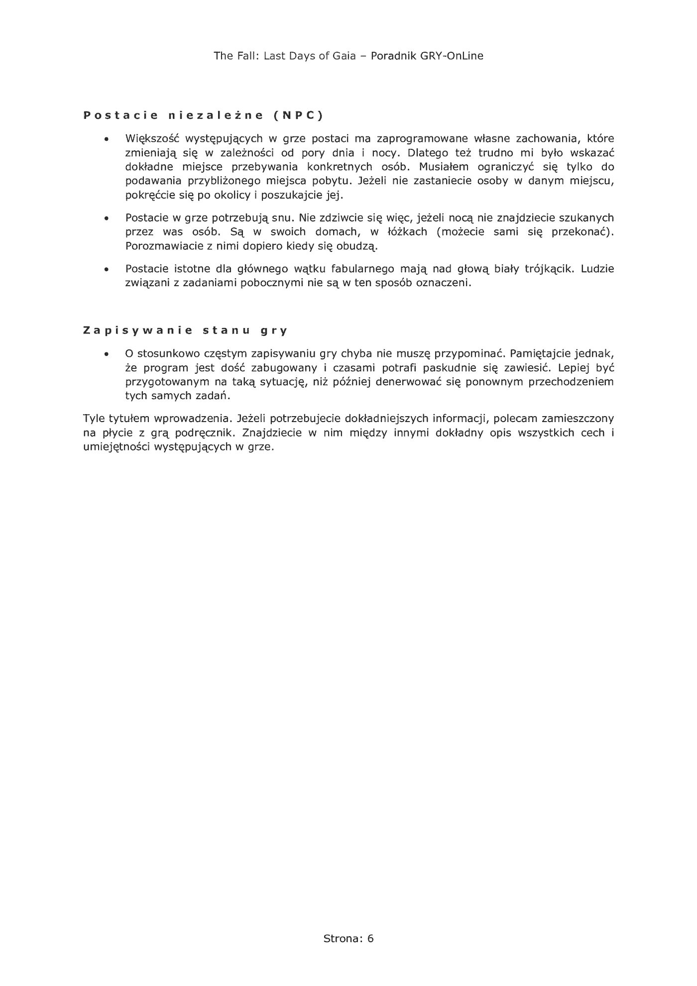 Fragment „The Fall: Last Days of Gaia - poradnik do gry” — strona 7 z 8