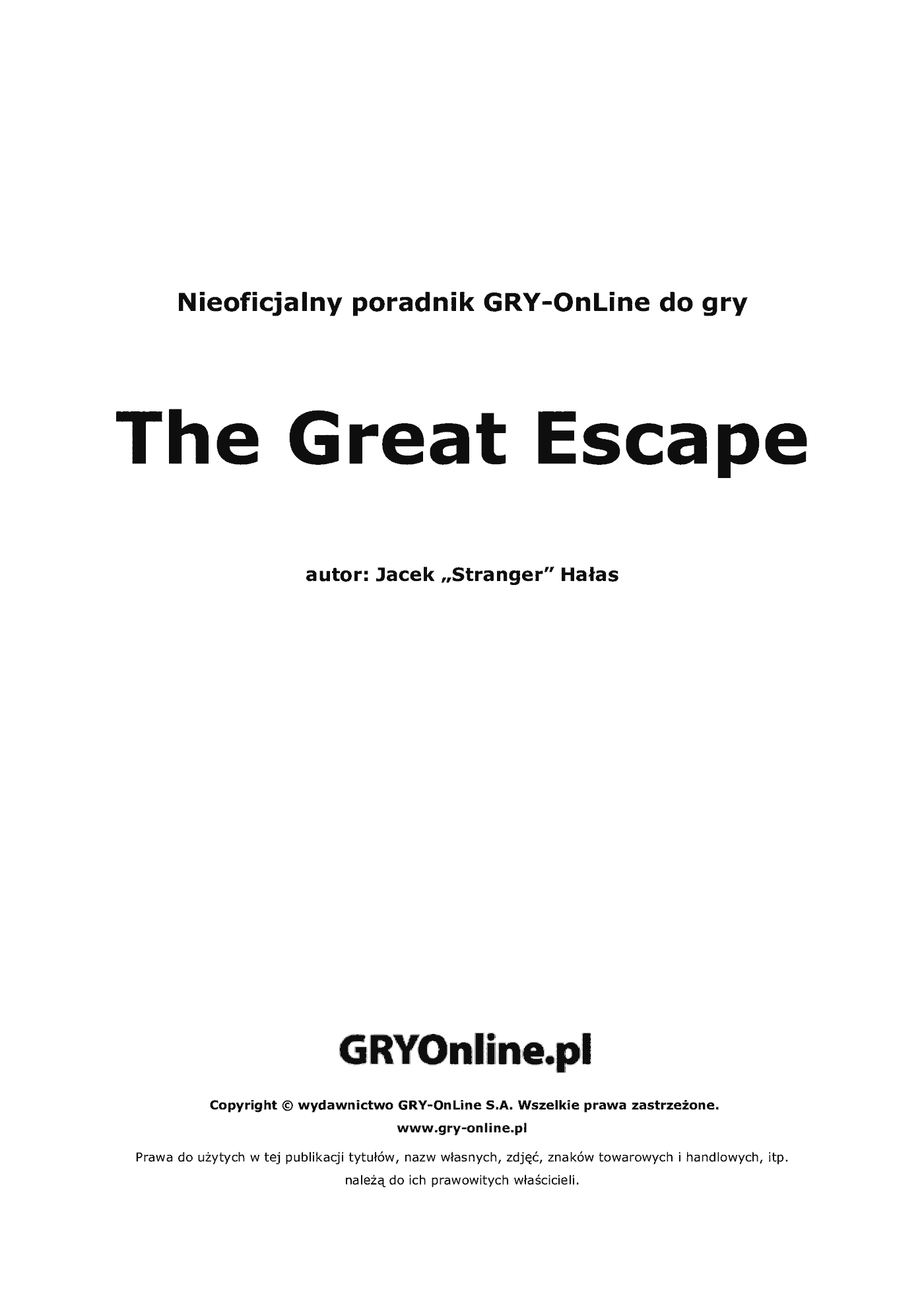Fragment „The Great Escape - poradnik do gry” — strona 2 z 8