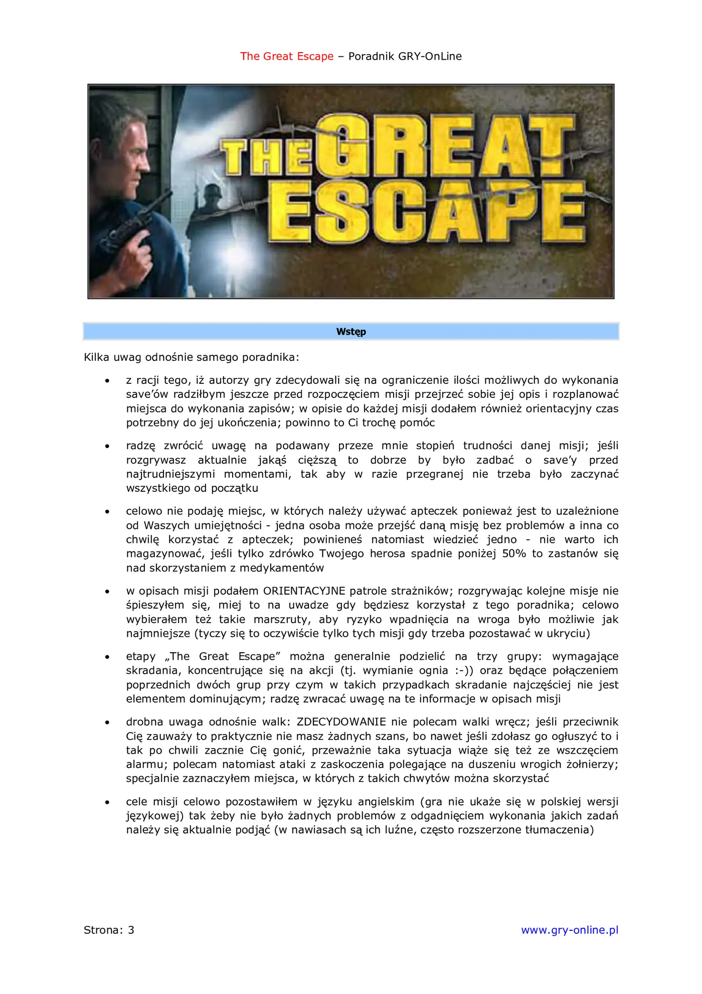 Fragment „The Great Escape - poradnik do gry” — strona 4 z 8